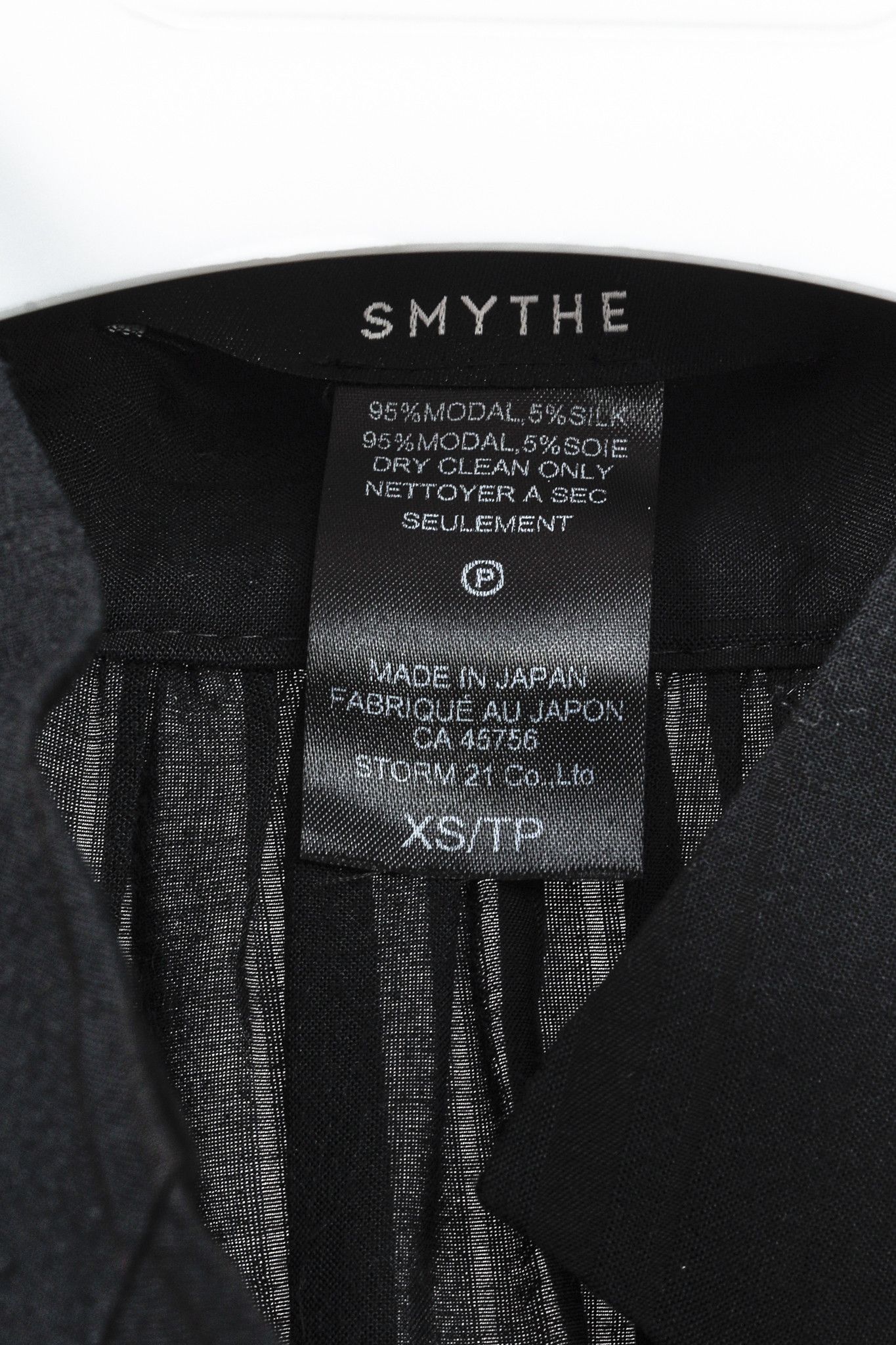SMYTHE Smythe Black Striped Stand-Collar Buttoned-Henley Blouse Size XS / US 0-2 / IT 36-38 - 7 Thumbnail