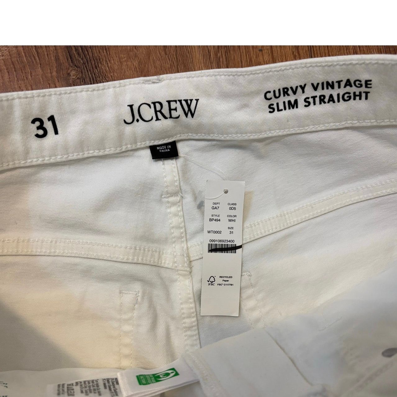J.Crew NWT J.Crew Curvy Vintage Straight Jean White Wash Size 31 Size 31" - 5 Thumbnail