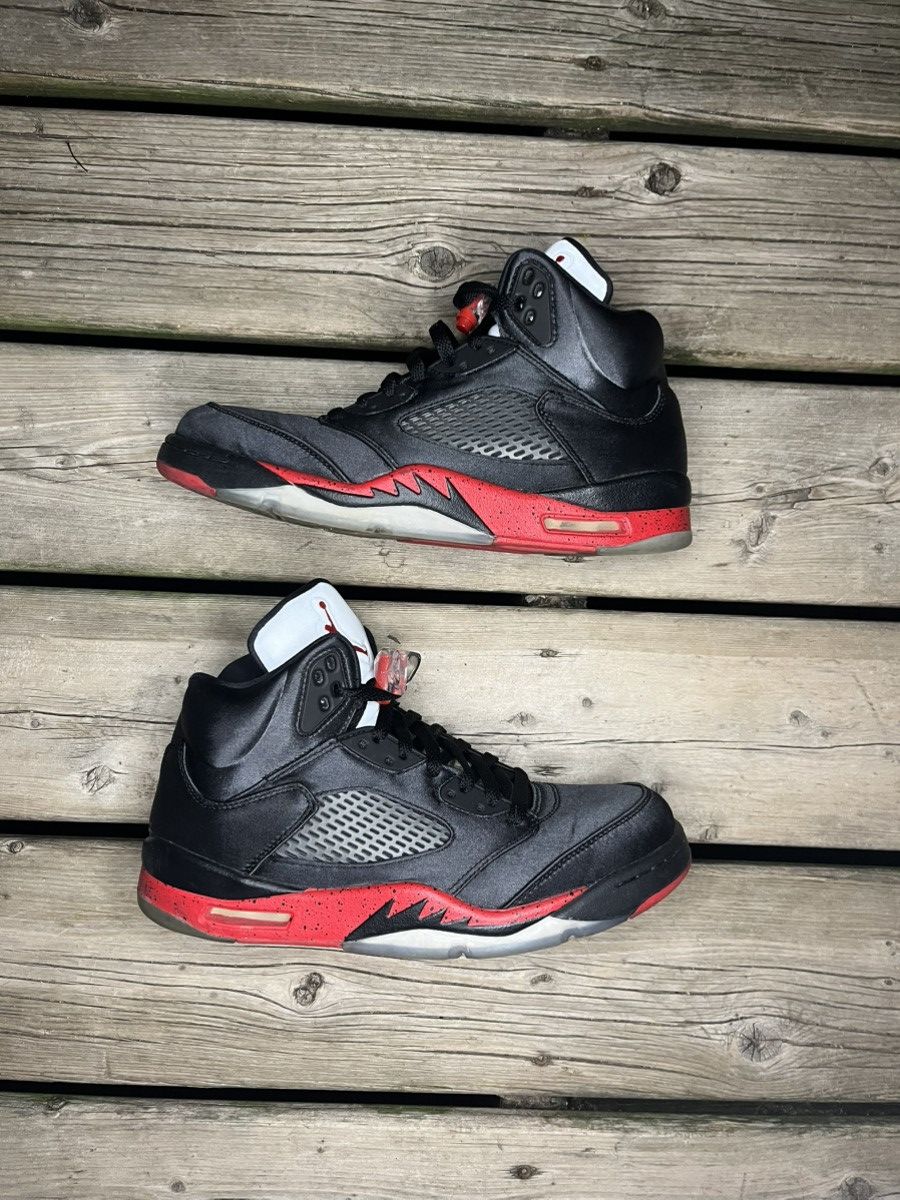 Jordan Brand Air Jordan 5 Retro Black Satin Red With Box Size US 9.5 / EU 42-43 - 1 Thumbnail
