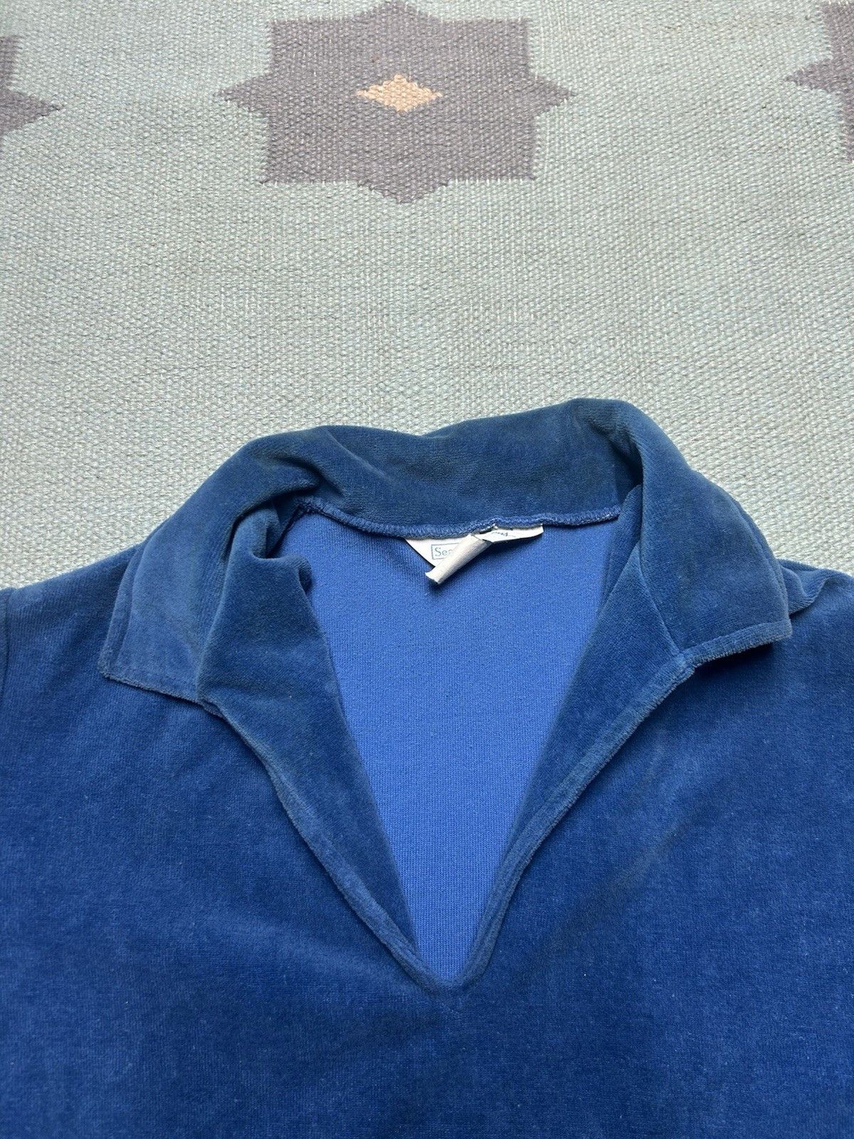Vintage Vtg 70s velour shirt Sears soft open neck women’s size 16 Size M / US 6-8 / IT 42-44 - 4 Thumbnail