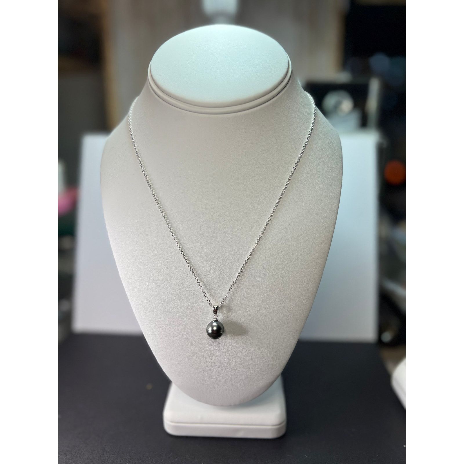 Other Tahitian Pearl Rhodium Over Sterling Silver Pendant Chain Size ONE SIZE - 6 Thumbnail