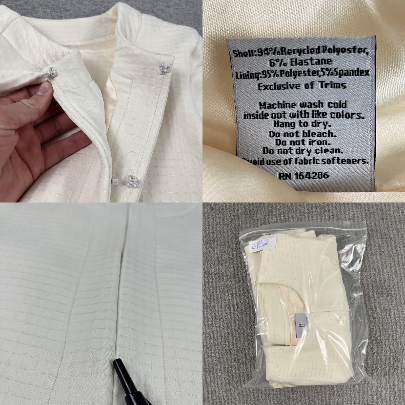 Vintage Dudley Stephens Blazer Womens M White Career Office Casual Jacket Blazer, Medium, Regular Fit, Solid, Black? White – wait. Size M / US 6-8 / IT 42-44 - 8 Thumbnail