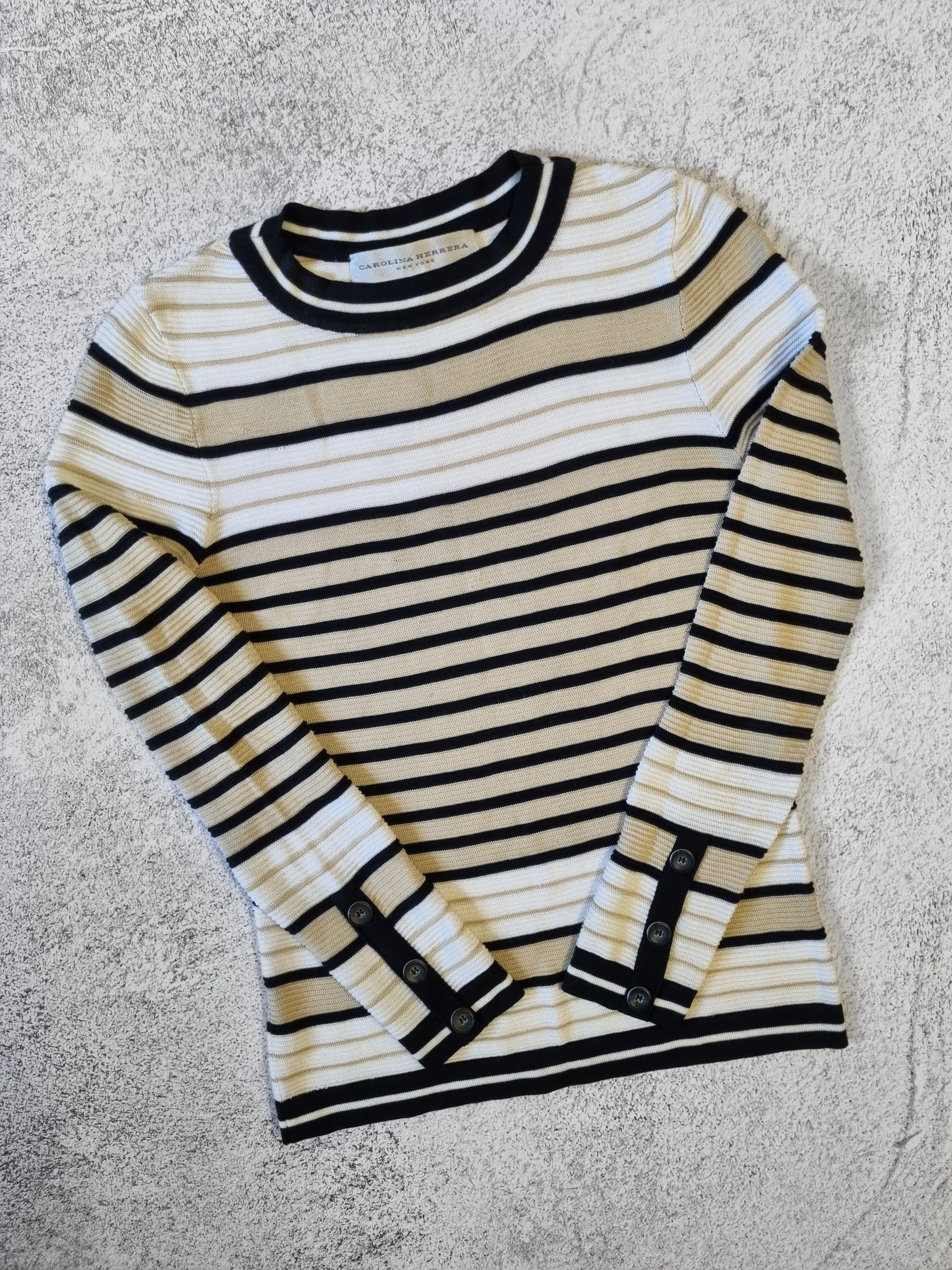 Carolina Herrera × Designer × Vintage Carolina Herrera Vintage Striped Sweater Pullover Size XS / US 0-2 / IT 36-38 - 3 Thumbnail