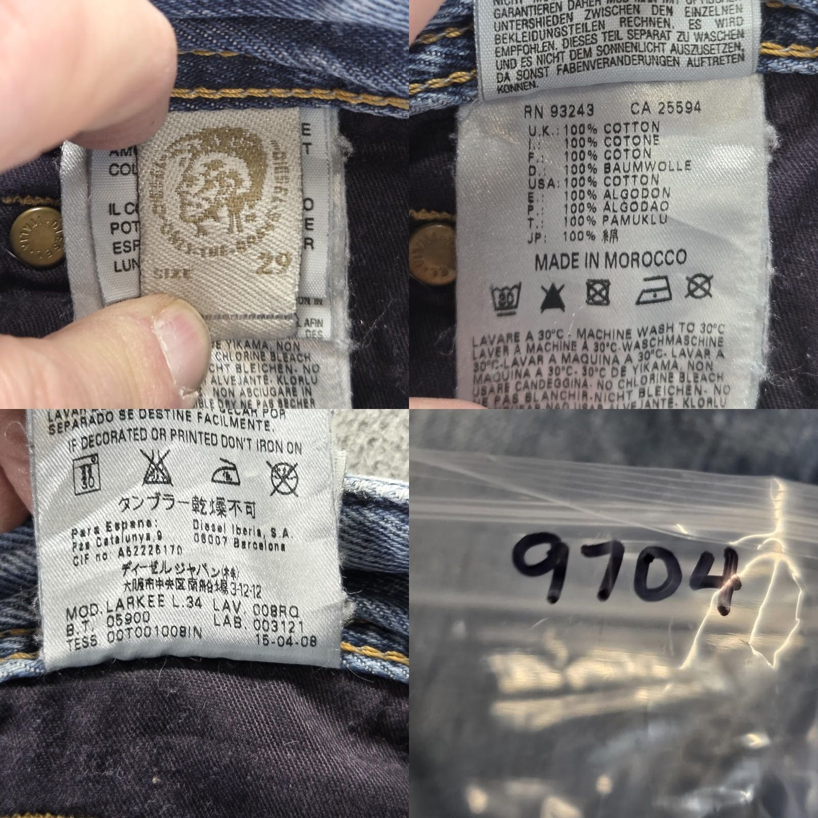 Diesel Diesel Larkee Regular Jeans - Mens 29x34 Blue Light Wash Size US 29 - 10 Thumbnail
