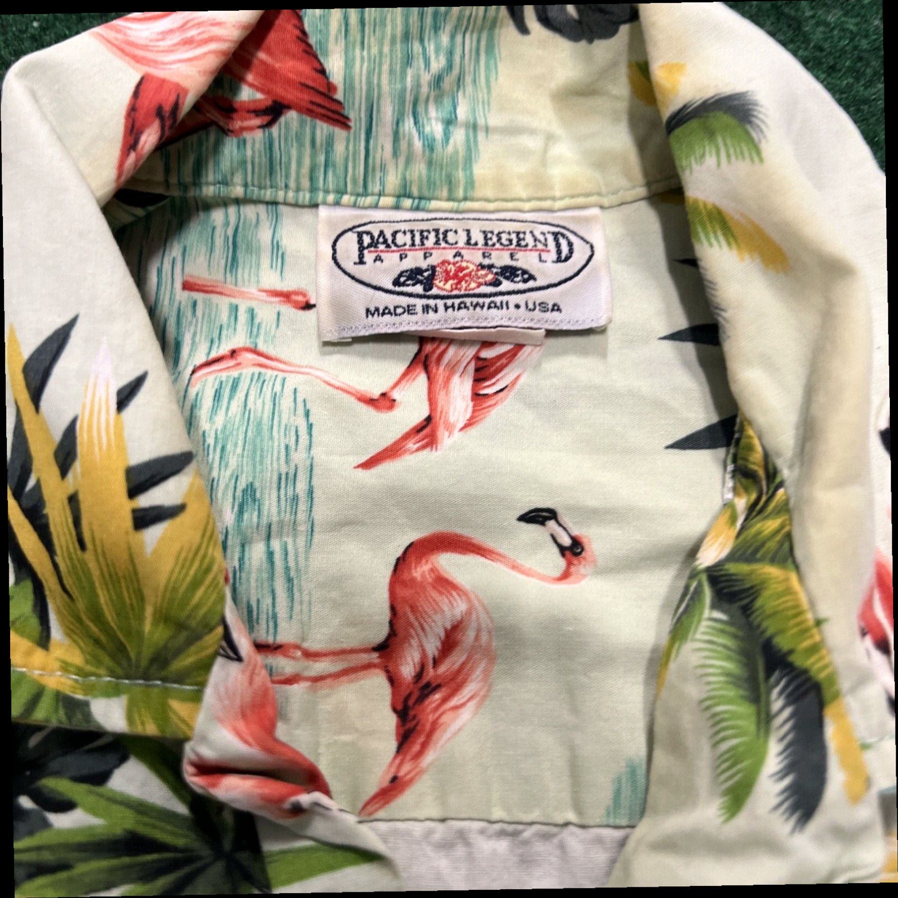 Vintage Pacific Legend Mens Hawaiian Shirt Small Flamingo Made Hawaii Floral Cotton Camp Size US S / EU 44-46 / 1 - 7 Thumbnail