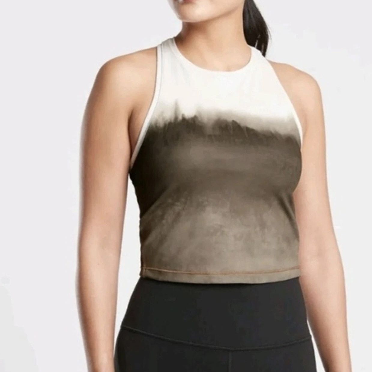Athleta Athleta Shanti Crop Tank Watercolor Stripe Mortar Mushroom Size XXL / US 16-18 / IT 52-54 - 1 Thumbnail