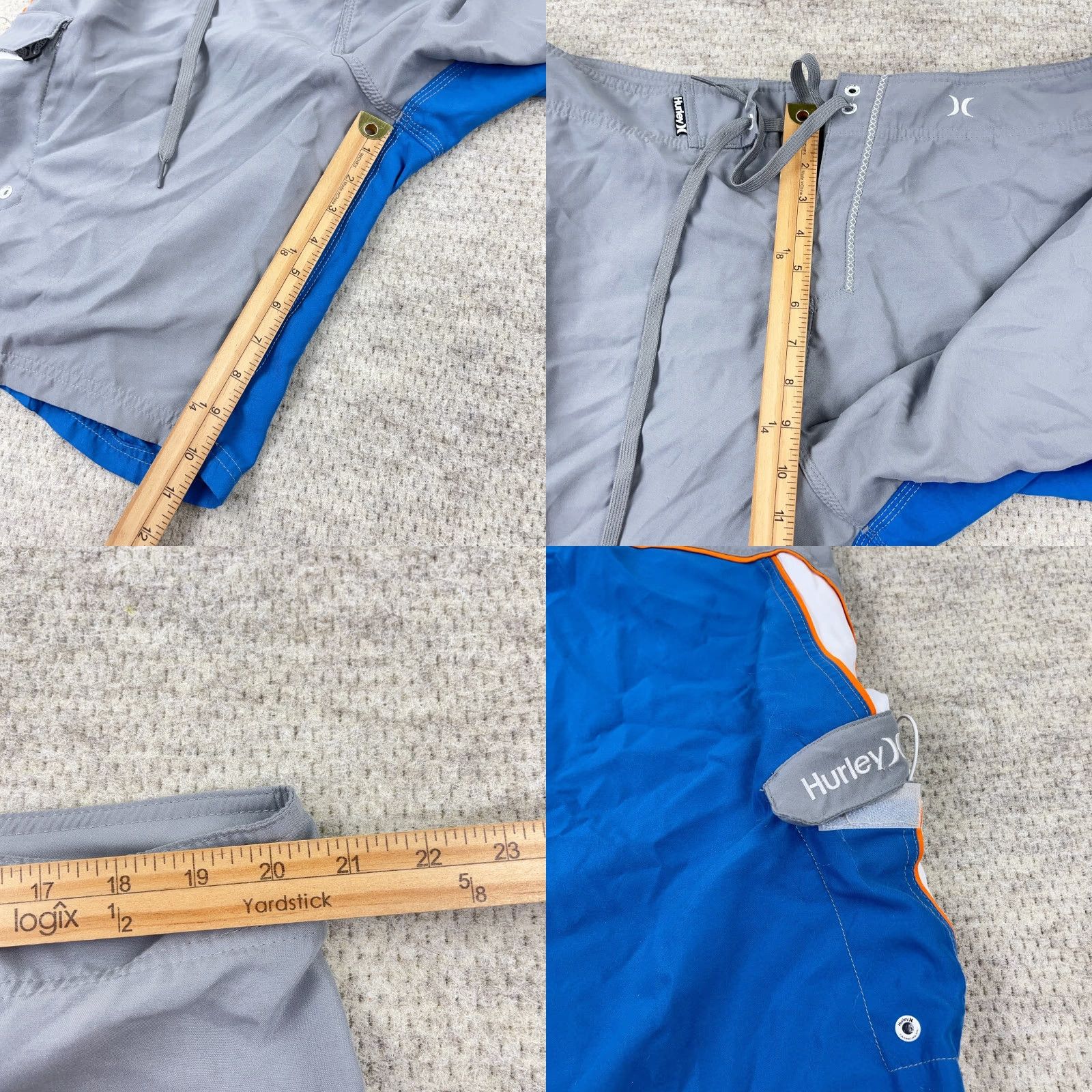 Hurley Hurley Swim Trunks Men 38 XL Gray Blue Bored Shorts Surfing Spellout Adult Size US 38 / EU 54 - 8 Thumbnail
