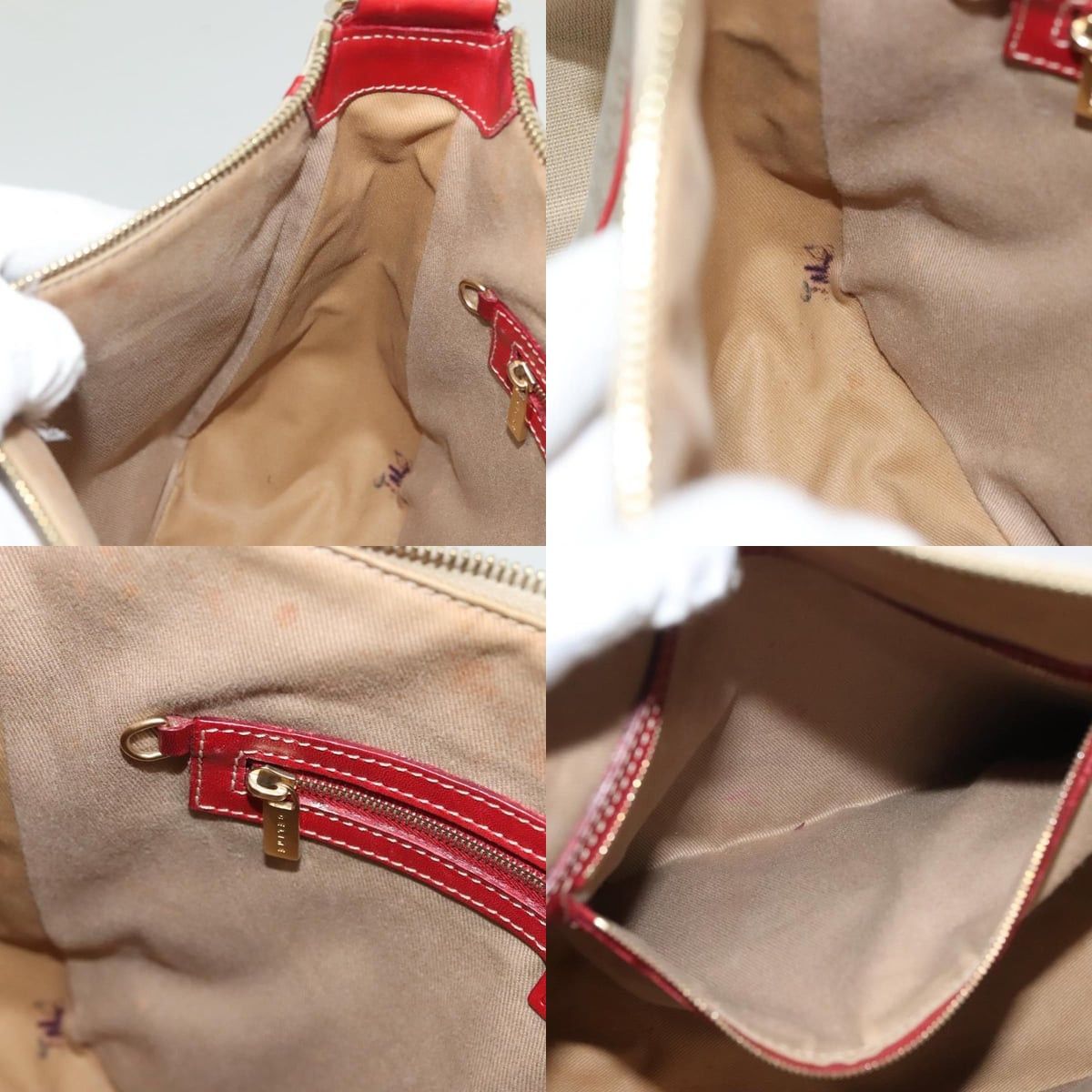 Celine CELINE Macadam Canvas Shoulder Bag Beige Gold Size ONE SIZE - 12 Thumbnail