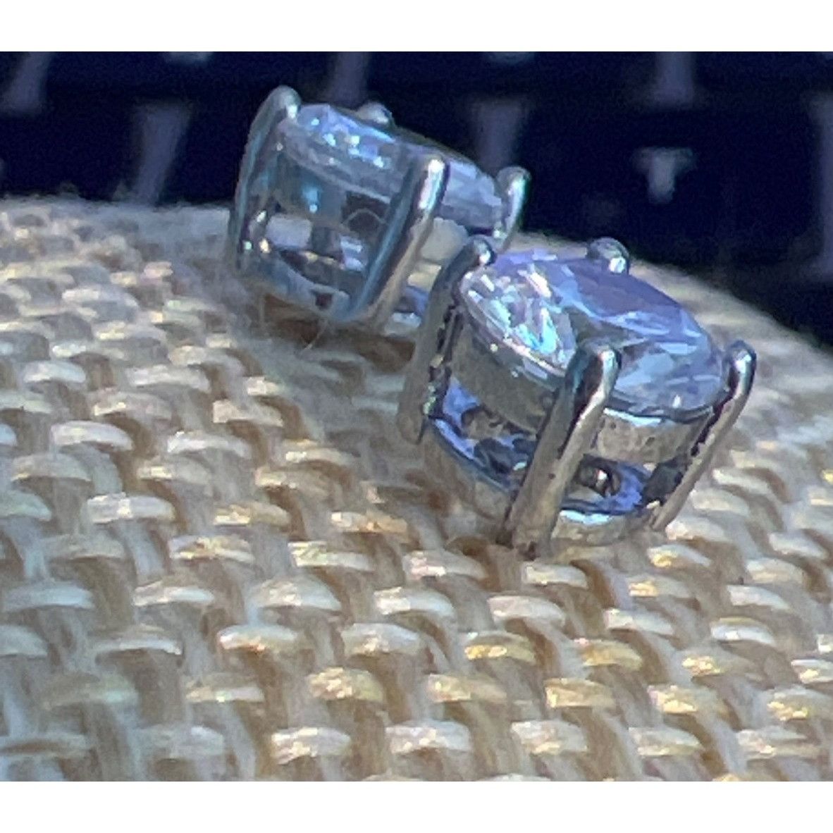 Swarovski Silver Tone Stud Earrings Clear Swarovski Crystal Pierced .2 Size ONE SIZE - 3 Thumbnail