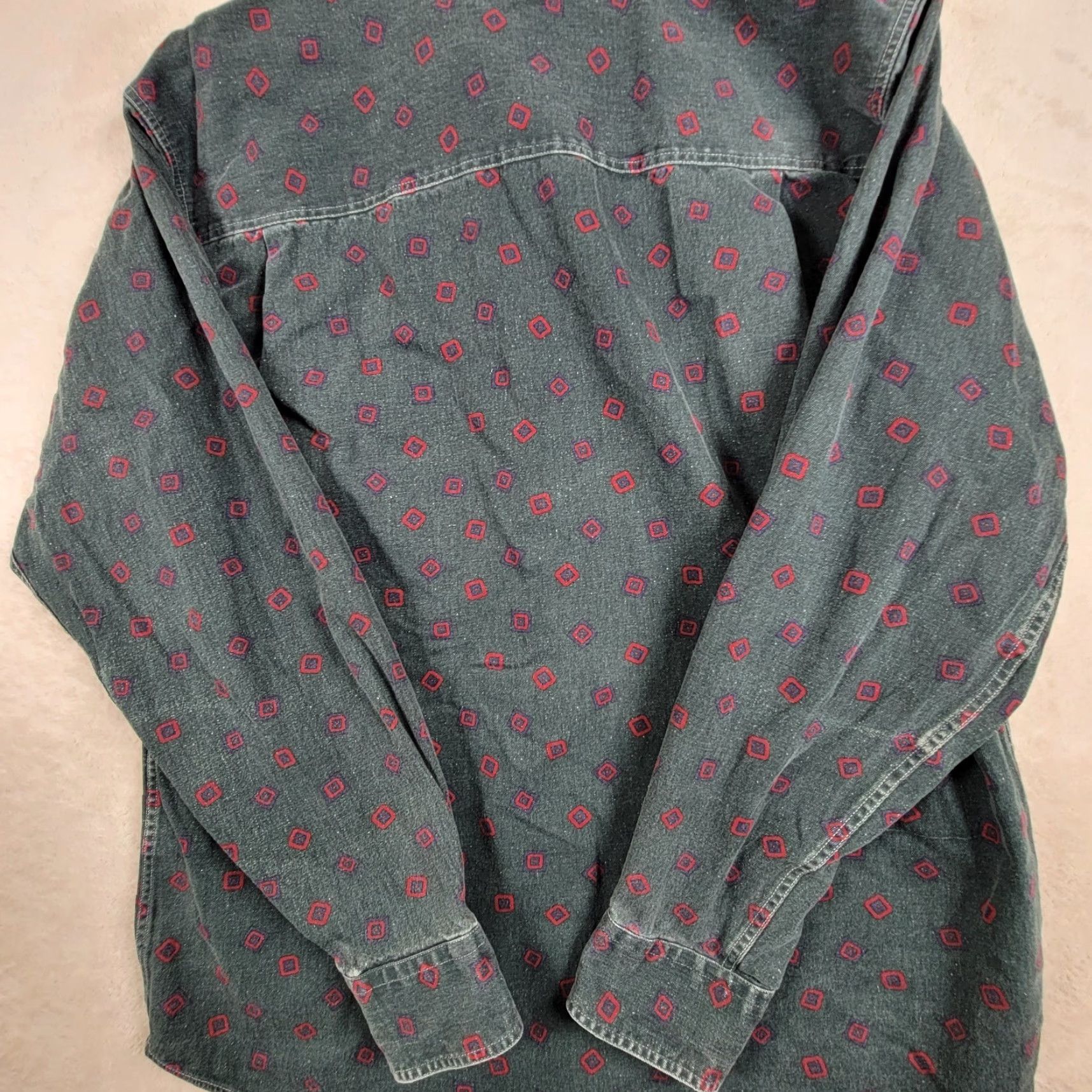 Vintage VINTAGE Robinson's Green Men's Shirt Button-Up Long Sleeve Medium Regular Cotton Geometric Vintage Classic Mens Shirt Size US M / EU 48-50 / 2 - 4 Thumbnail