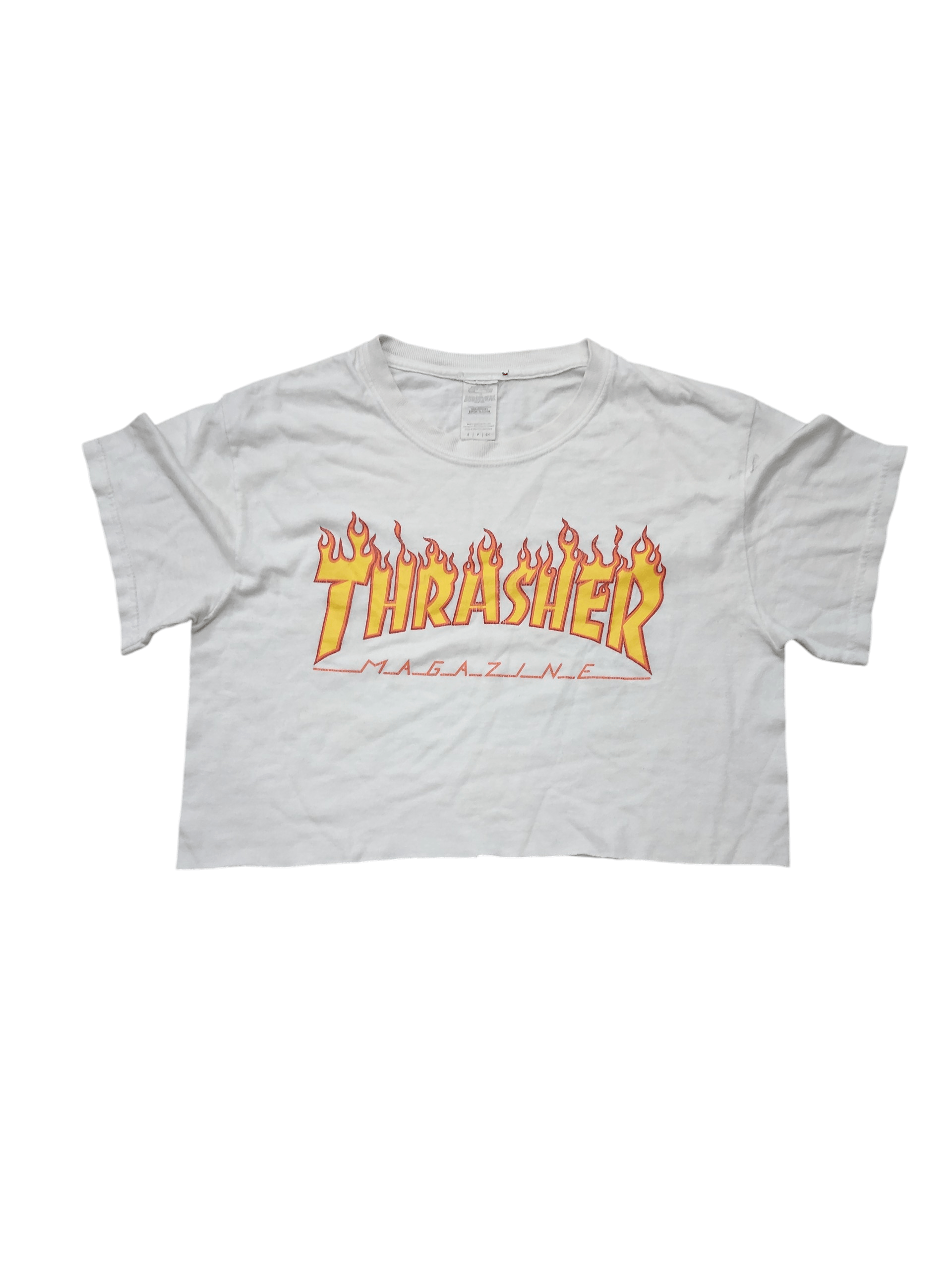 Thrasher Vintage Thrasher Magazine Crop Tops t shirt skateboard Size S / US 4 / IT 40 - 1 Thumbnail