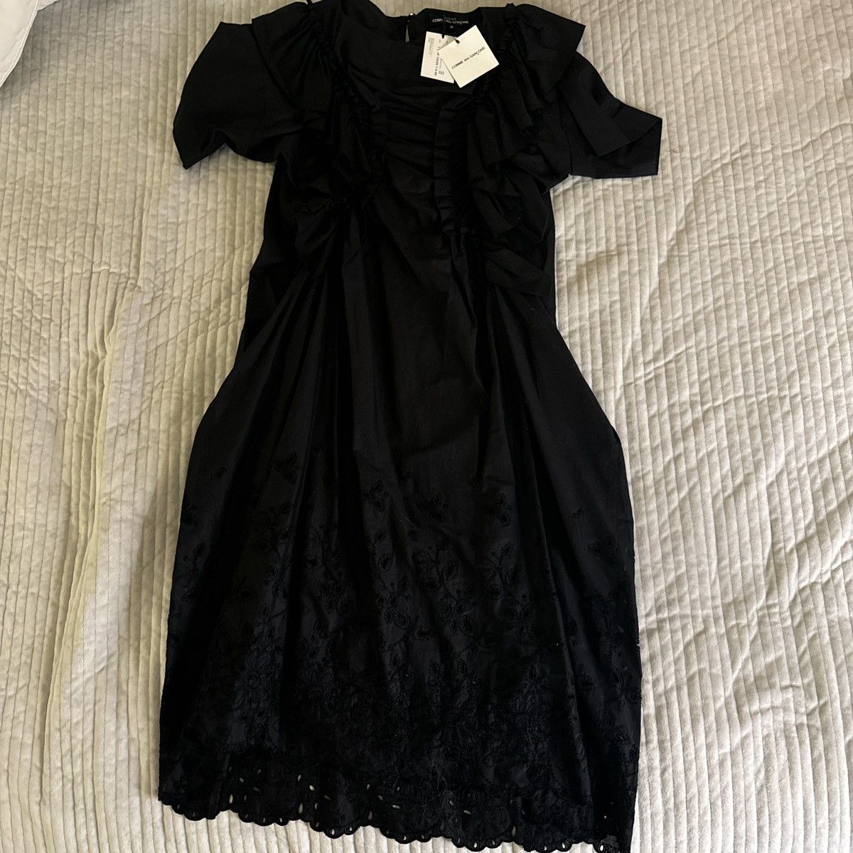 Tricot Comme des Garcons Comme des garçon tricot Black midi dress with ruffles Size S / US 4 / IT 40 - 1 Thumbnail