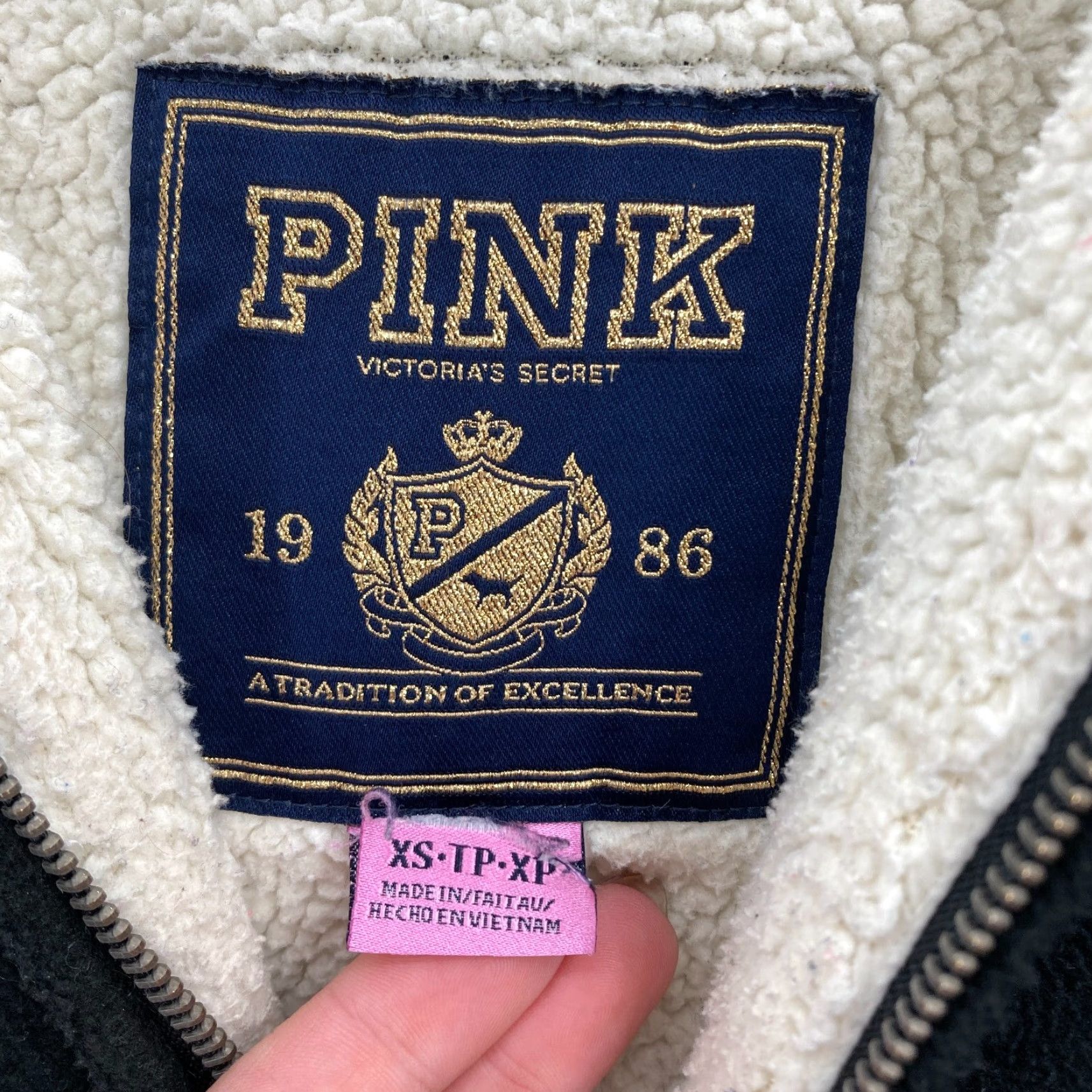 Victoria's Secret VINTAGE Victoria's Secret PINK Hoodie XS Black Full Zip Love VTG Size XS / US 0-2 / IT 36-38 - 5 Thumbnail