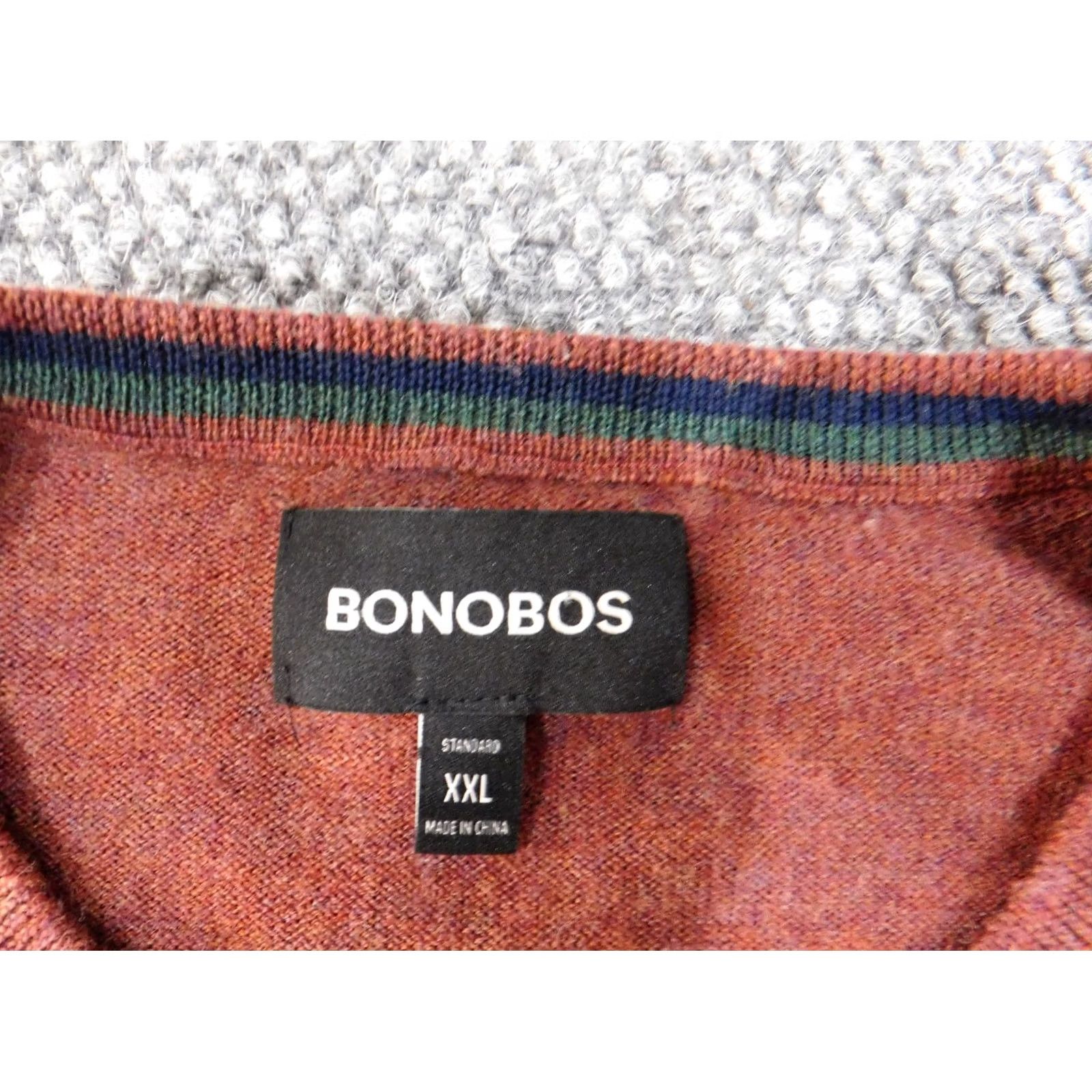 Bonobos Bonobos Sweater Mens 2XL Red Wool Pullover Crew Neck Knit Cable-Knit Regular Business Casual Size US XXL / EU 58 / 5 - 5 Thumbnail