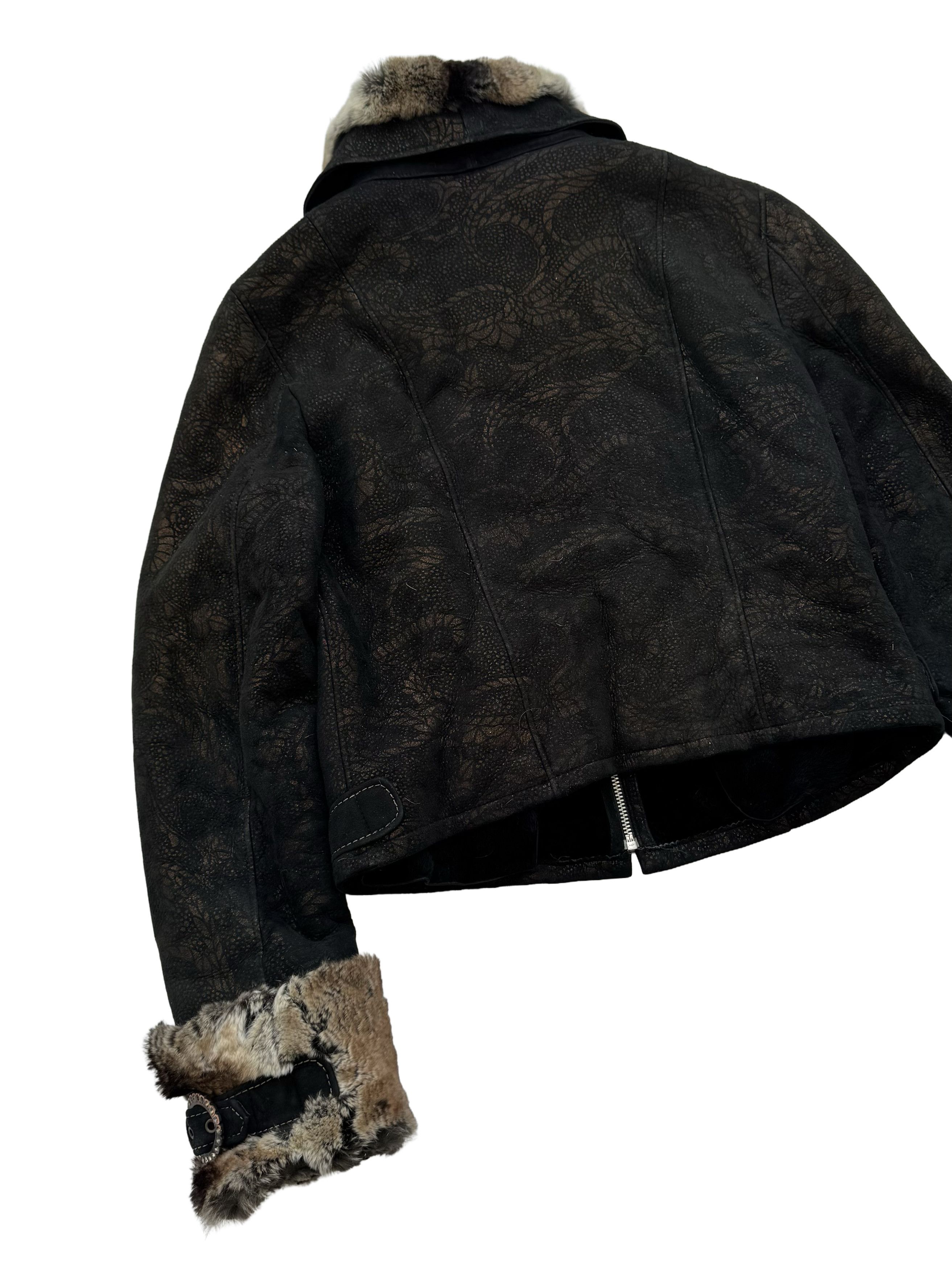Vintage Vintage Real Sheepskin Cropped Jacket With Straps Size L / US 10 / IT 46 - 15 Thumbnail