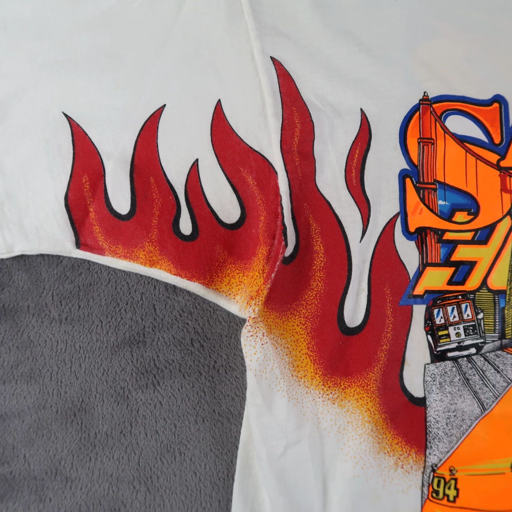 Fruit Of The Loom VINTAGE 1994 90s Flame Save Mart 300 T-Shirt Men XL White Circle Bell Nascar Graphic Print Size US XL / EU 56 / 4 - 5 Thumbnail