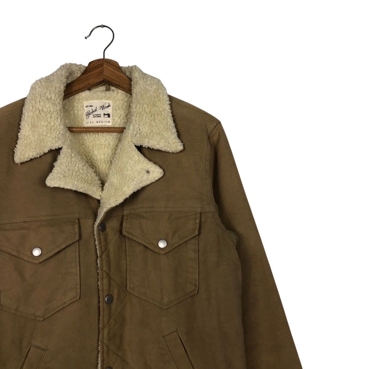 Japanese Brand × Vintage 📌Global Work Chore Biker Jacket Double Collar Issey Miyake Size US M / EU 48-50 / 2 - 7 Thumbnail