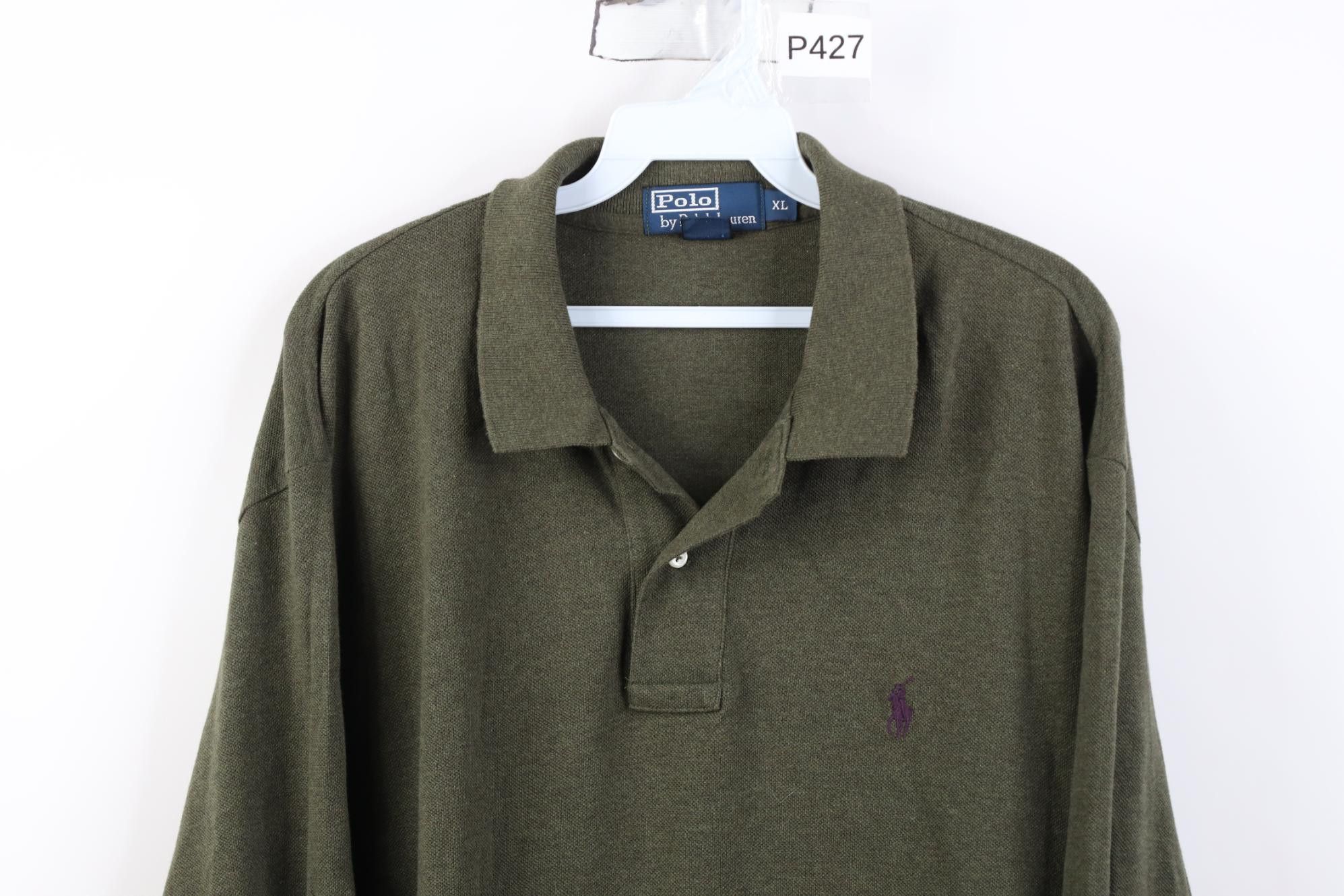 Polo Ralph Lauren Vintage 90s Ralph Lauren Long Sleeve Rugby Polo Green USA Size US XL / EU 56 / 4 - 2 Thumbnail