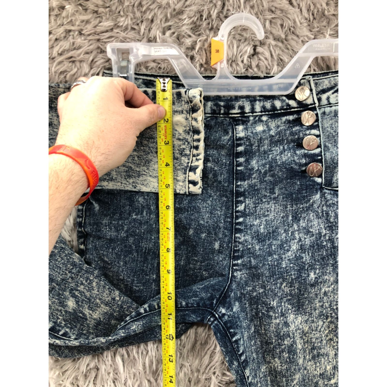 Vintage VINTAGE Crave Fame Jeans Size 3 Juniors High Rise Acid Wash Blue Denim Skinny Women Size 26" / US 2 / IT 38 - 4 Thumbnail