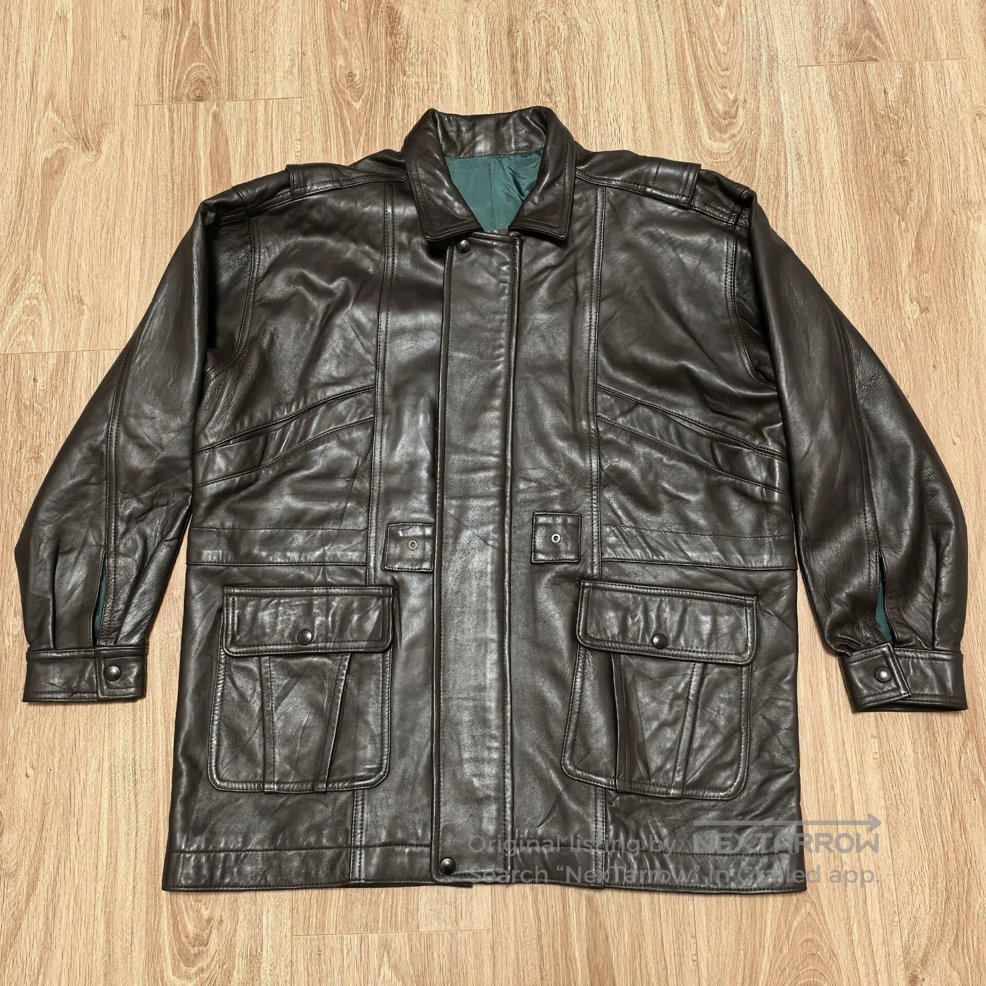 Vintage FLORENCE Sheepskin Moto Leather Jacket. Size US M / EU 48-50 / 2 - 1 Thumbnail