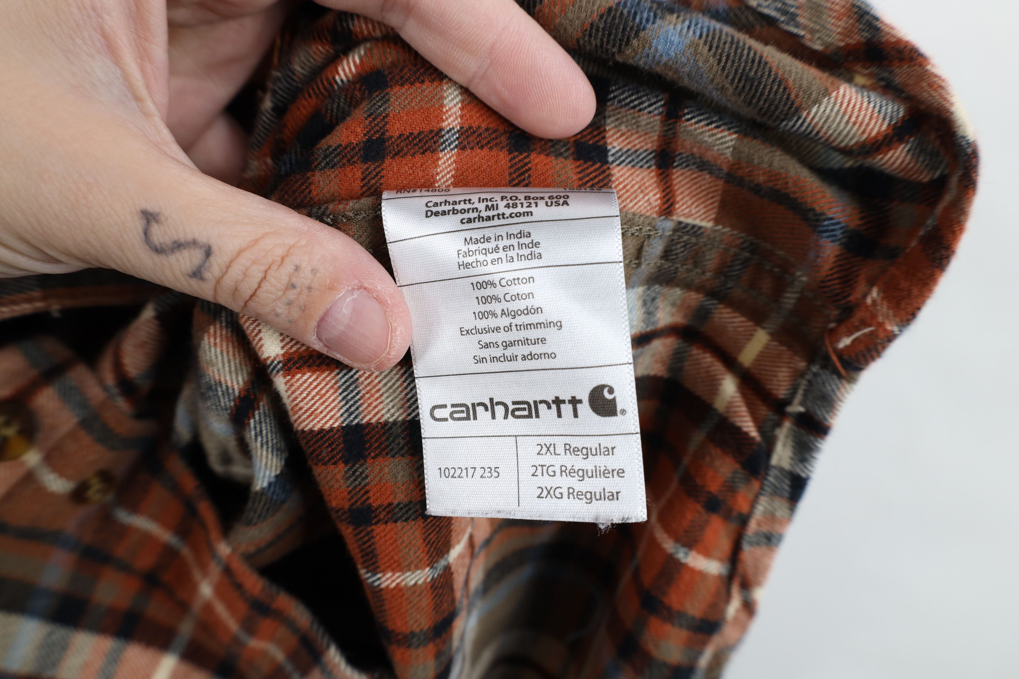 Carhartt Vintage Carhartt Flannel Collared Button Down Shirt Plaid Size US XXL / EU 58 / 5 - 10 Thumbnail