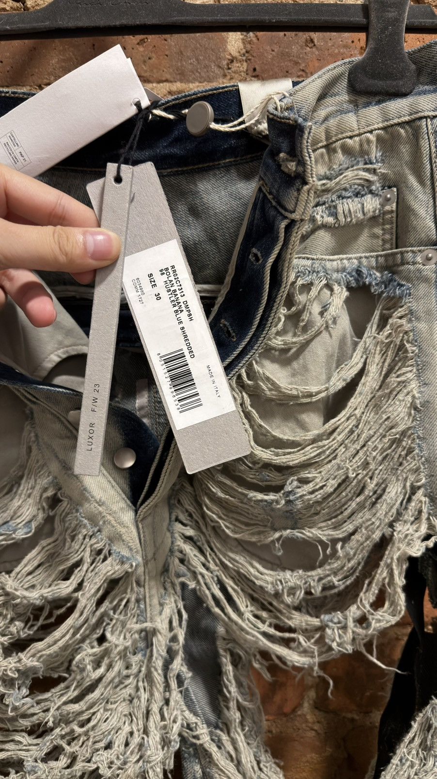 Rick Owens BNWT Rick Owens shredded bolan banana Size US 30 / EU 46 - 5 Thumbnail