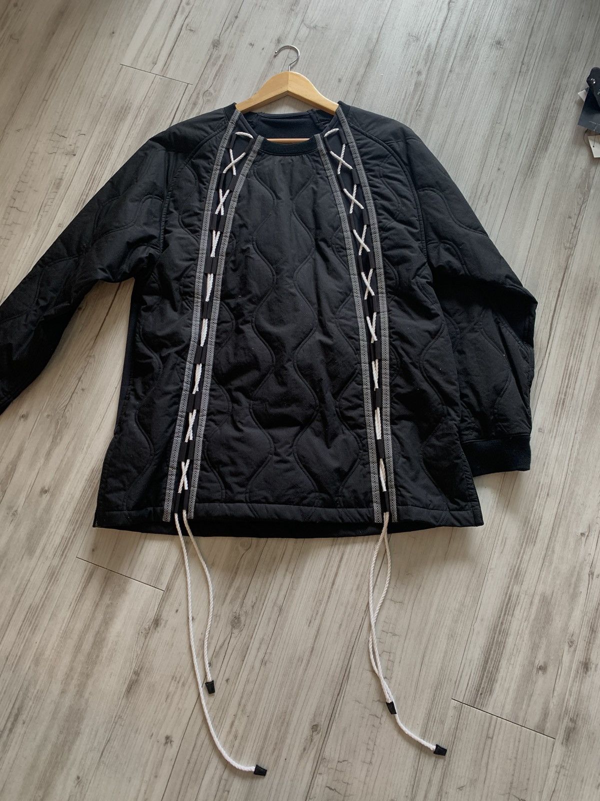White Mountaineering Black lace- up sweater Size US L / EU 52-54 / 3 - 5 Thumbnail
