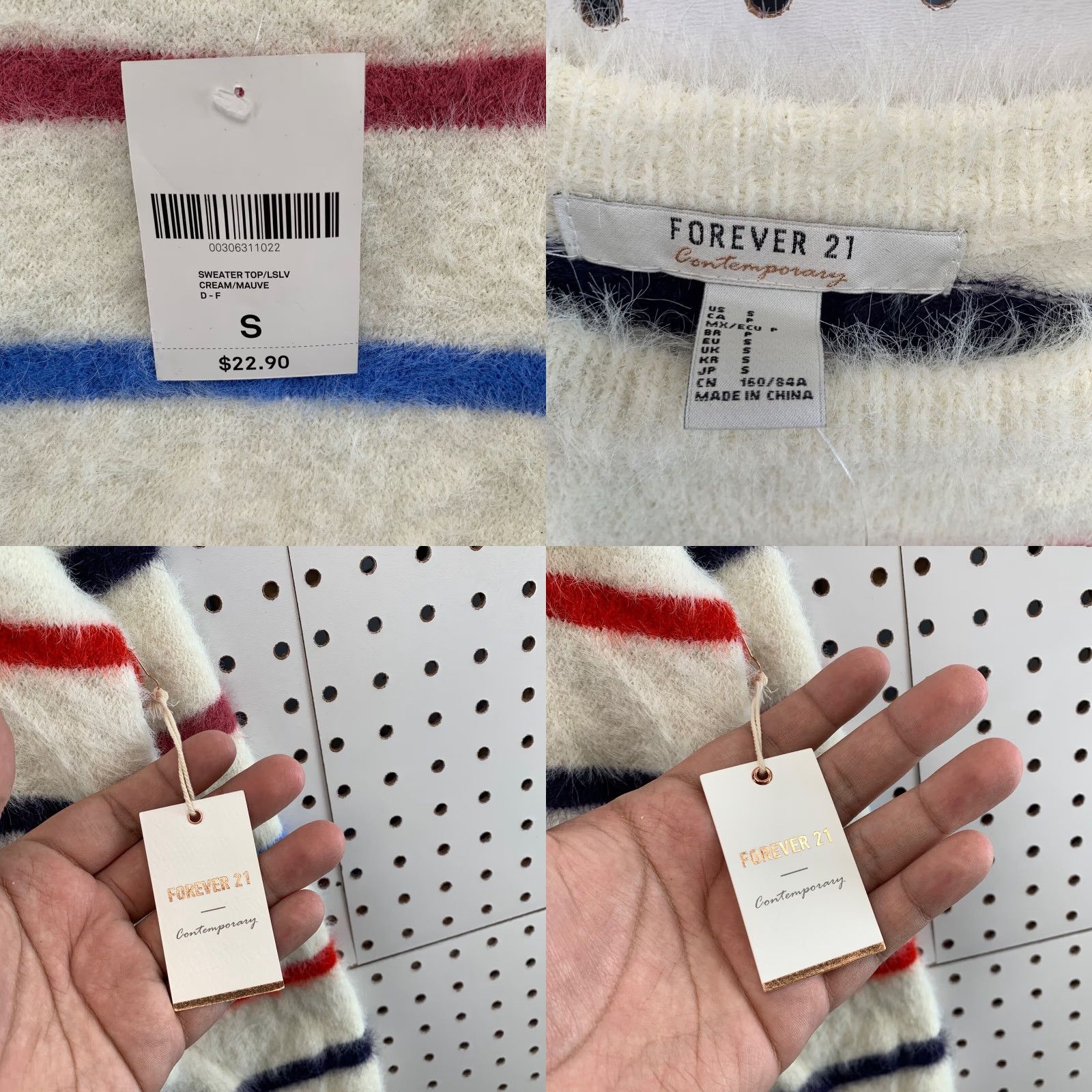 Forever 21 FOREVER 21 Striped Sweater Shirt Womens Small Pullover Multicolor Long Sleeve 90s? (If applicable) Size S / US 4 / IT 40 - 8 Thumbnail