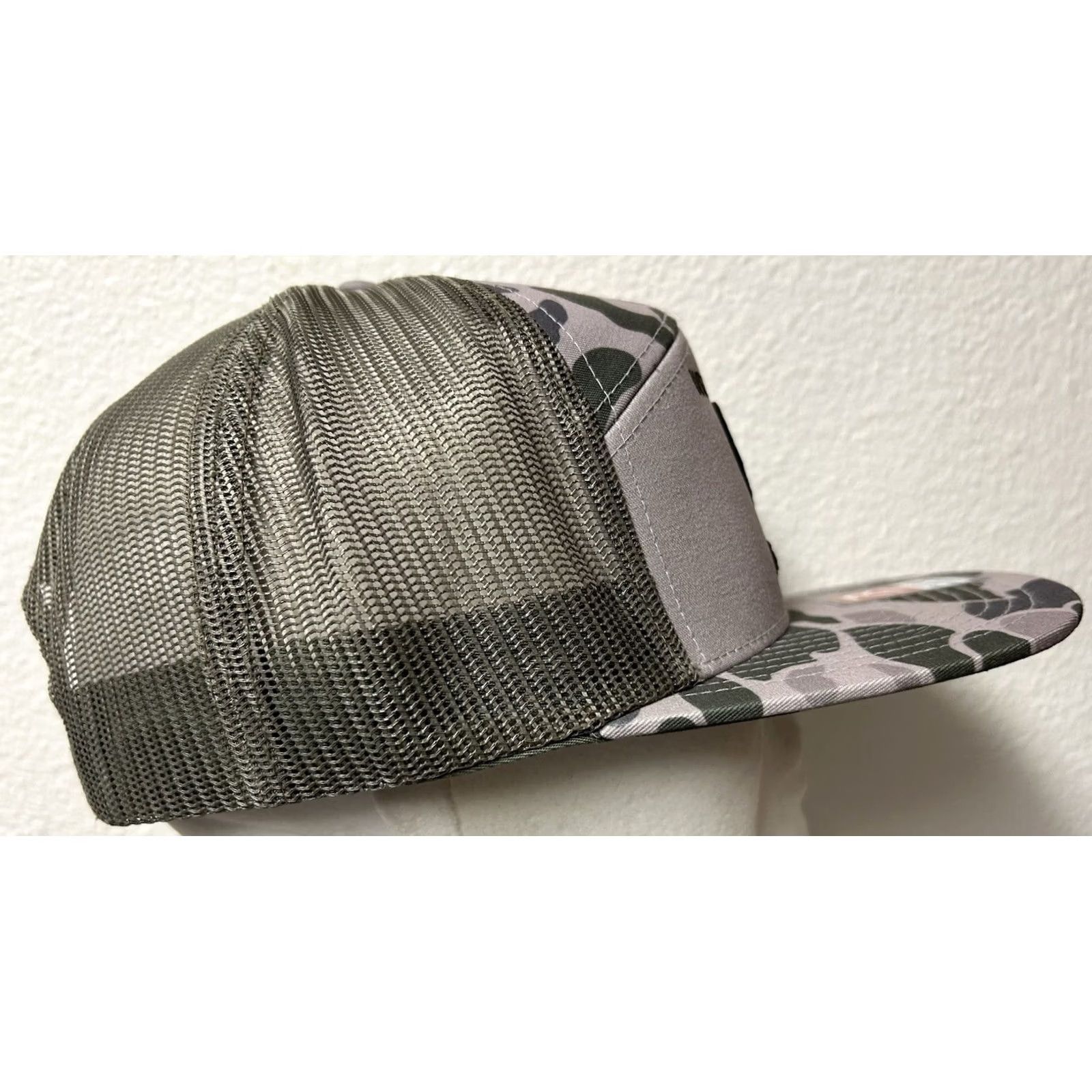 Vintage VINTAGE Western Hippie Lost Duck Camouflage 7 Panel Flat Bill Snapback Hat Camo Men Size ONE SIZE - 3 Thumbnail