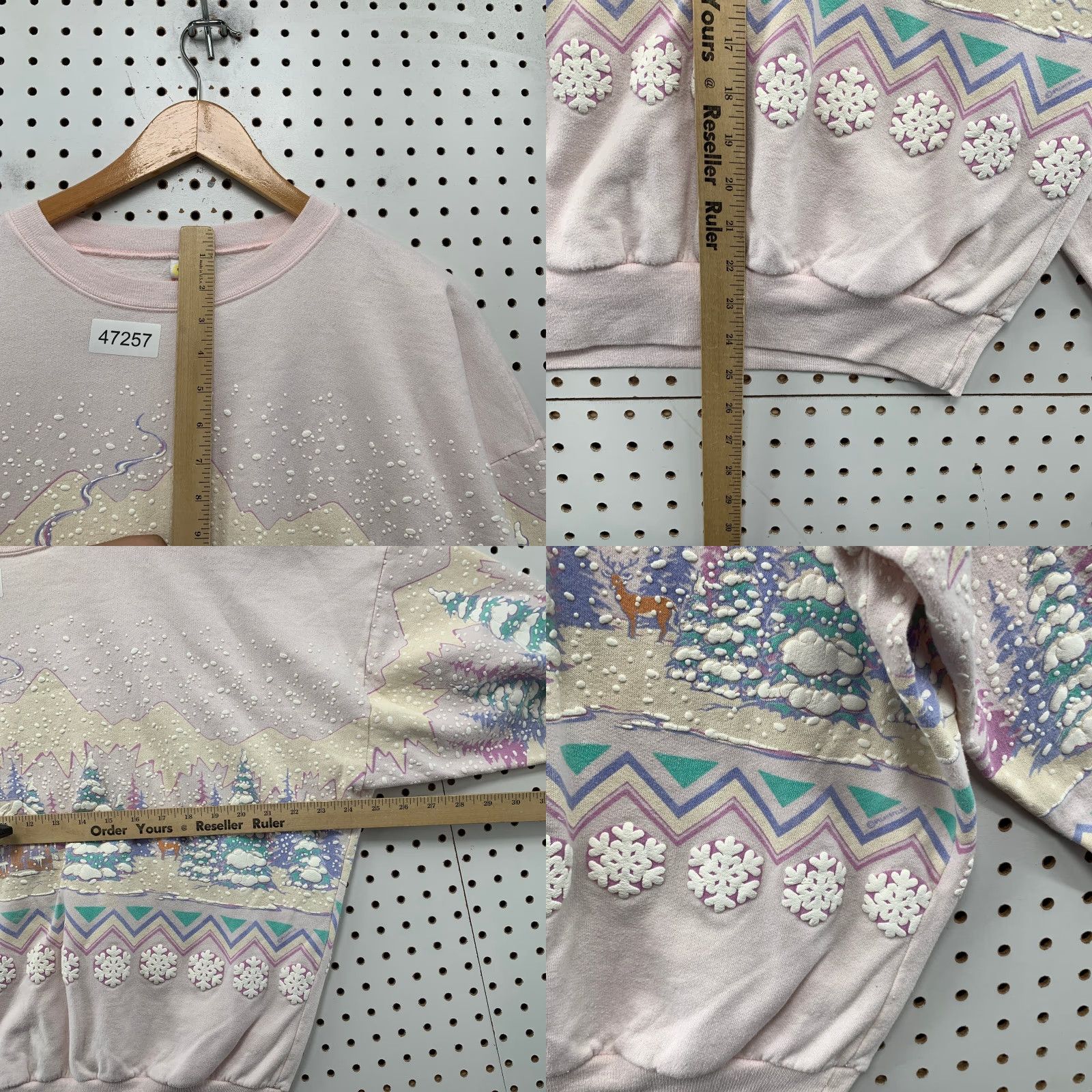Vintage VINTAGE Lifestyles Sweatshirt Women One Size Pink Winter Snow All Over Print USA Size ONE SIZE - 8 Thumbnail