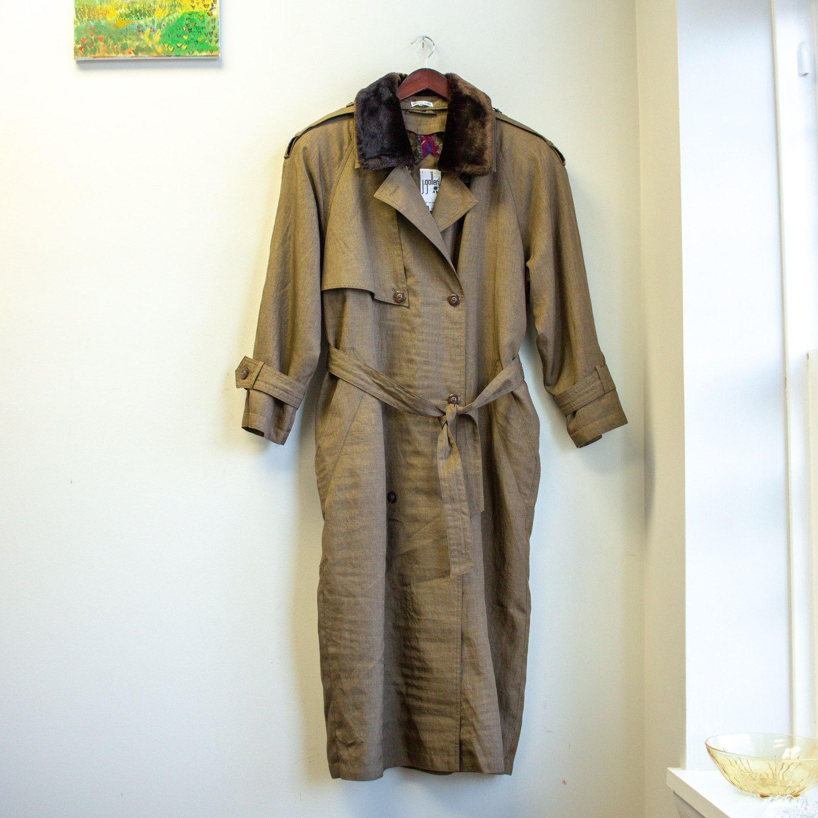 Vintage J. Gallery Greenish Fully LinedTrench Coat Size 8 Size M / US 6-8 / IT 42-44 - 1 Thumbnail