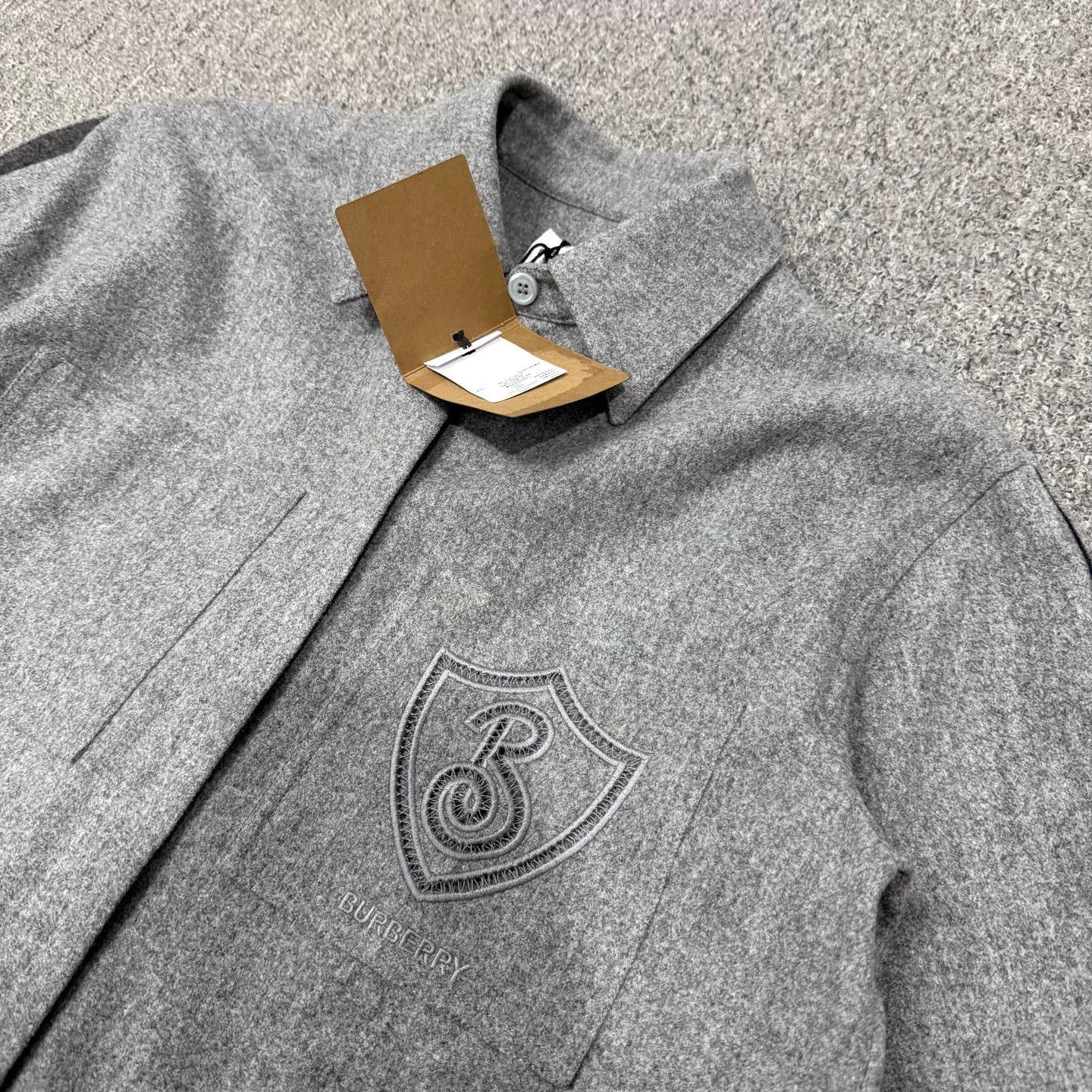 Burberry Burberry Gray Embroidered Collar Shirt NWT 32/34/36 Size XXS / US 00 / IT 34 - 3 Thumbnail