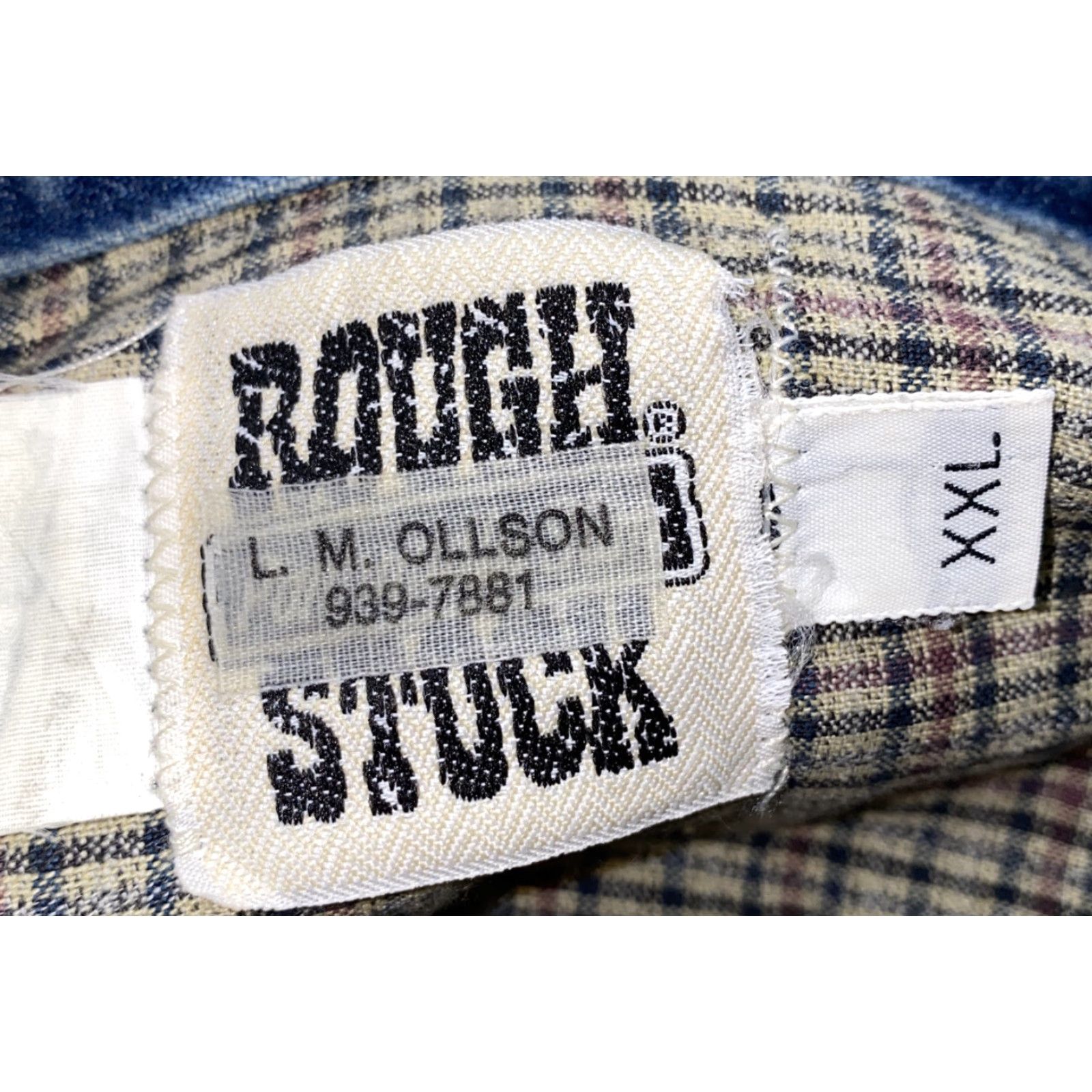 Vintage Rough Stuck Men's Brown Plaid Short Sleeve Button-Up Shirt 2XL Cotton Men's Clothing Size US XXL / EU 58 / 5 - 6 Thumbnail