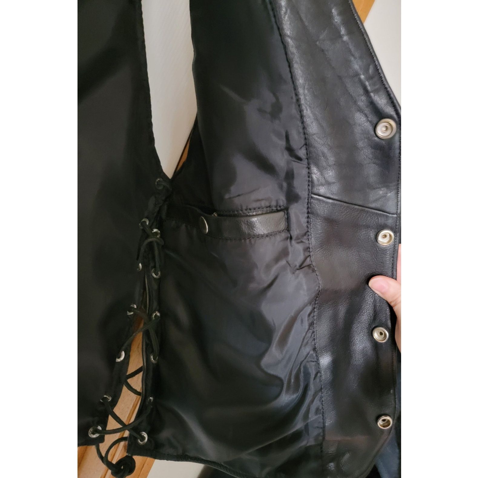 Other Skin-Tan Genuine Leather Men's Biker Vest Snap Closure Size US M / EU 48-50 / 2 - 10 Thumbnail
