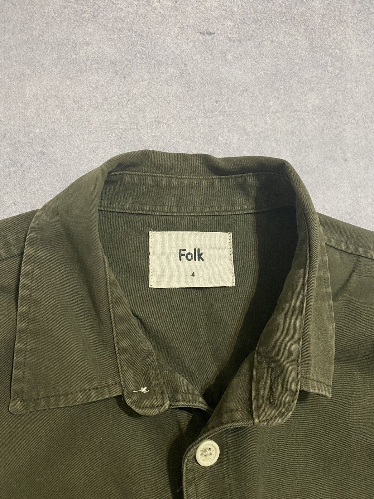 Folk Folk Olive Overshirt Flannel Shirt Size US L / EU 52-54 / 3 - 4 Thumbnail