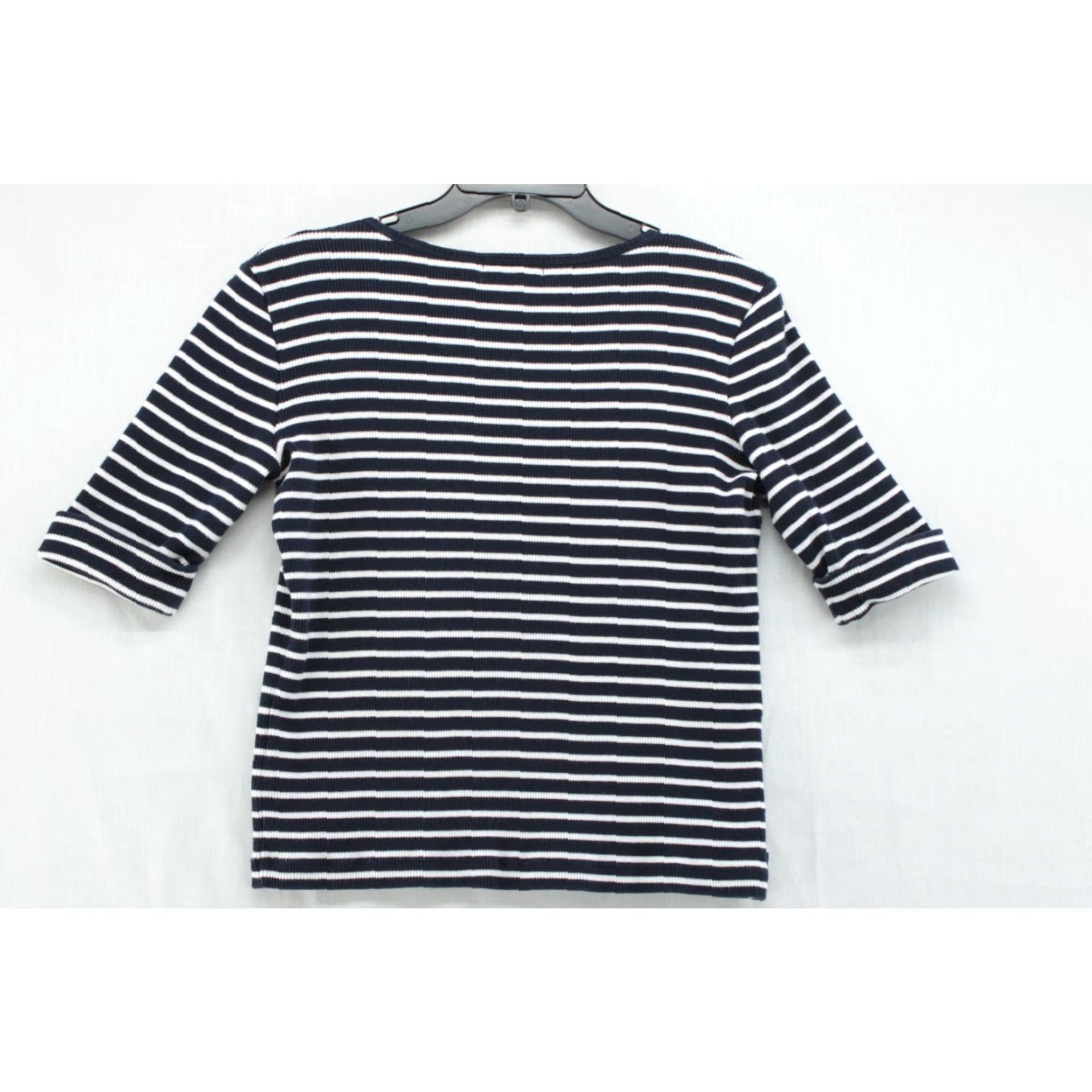Ralph Lauren VINTAGE Lauren Ralph Lauren Shirt Women's Medium Blue White Striped Sailor Classic Nautical Preppy Mens Size M / US 6-8 / IT 42-44 - 2 Thumbnail