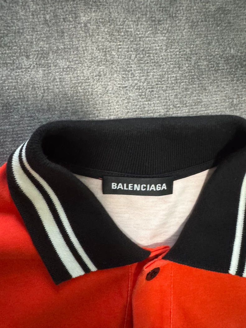 Balenciaga Balenciaga Red, black, yellow color-blocked printed polo s Size US XXS / EU 40 - 3 Thumbnail