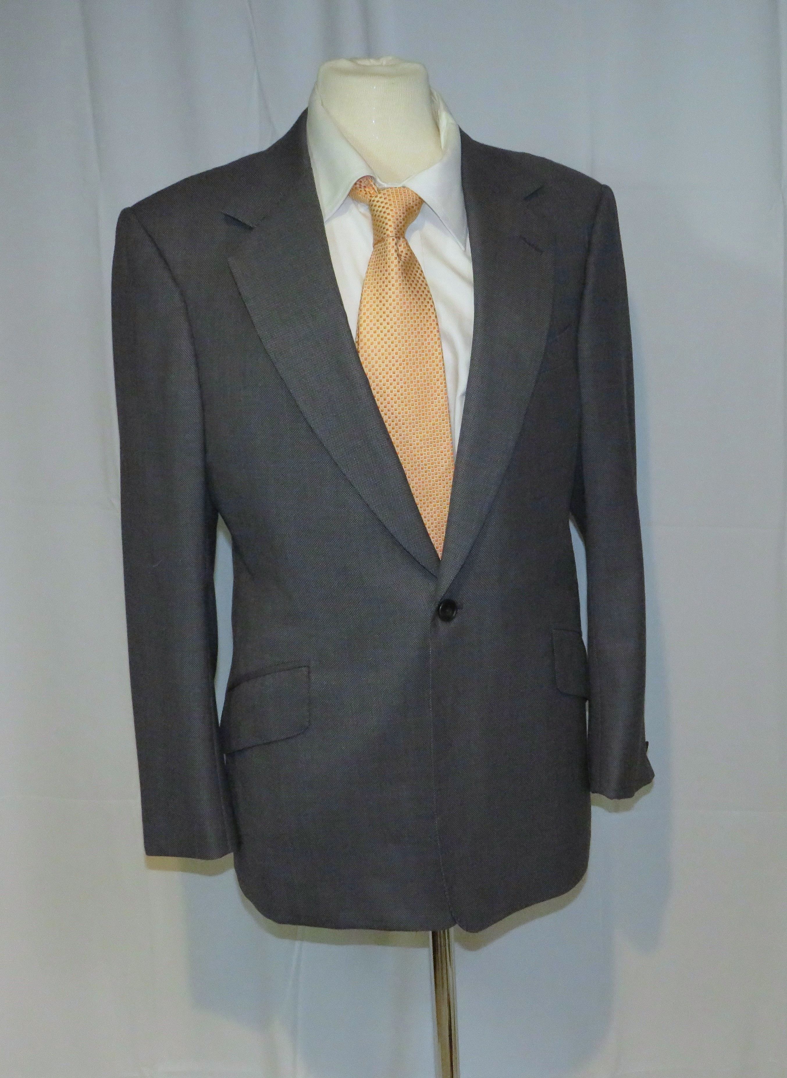 Huntsman Bespoke 2023 Gray Birdseye One Button Sport Coat 36S Size 36S - 5 Thumbnail