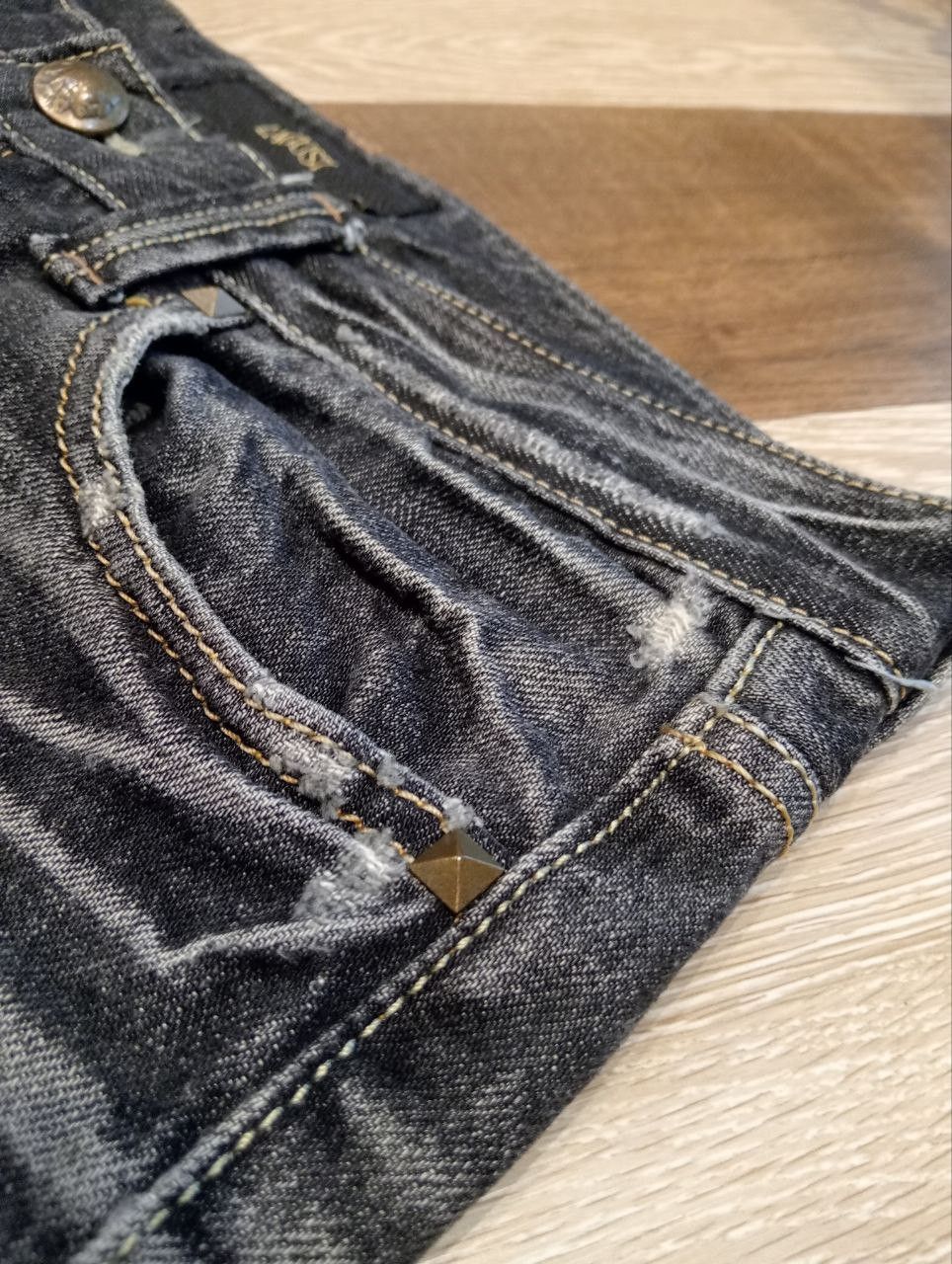 If Six Was Nine JAPANESE LAGUST FLARED DISTRESSED WASHED DENIM JEANS Size US 32 / EU 48 - 6 Thumbnail