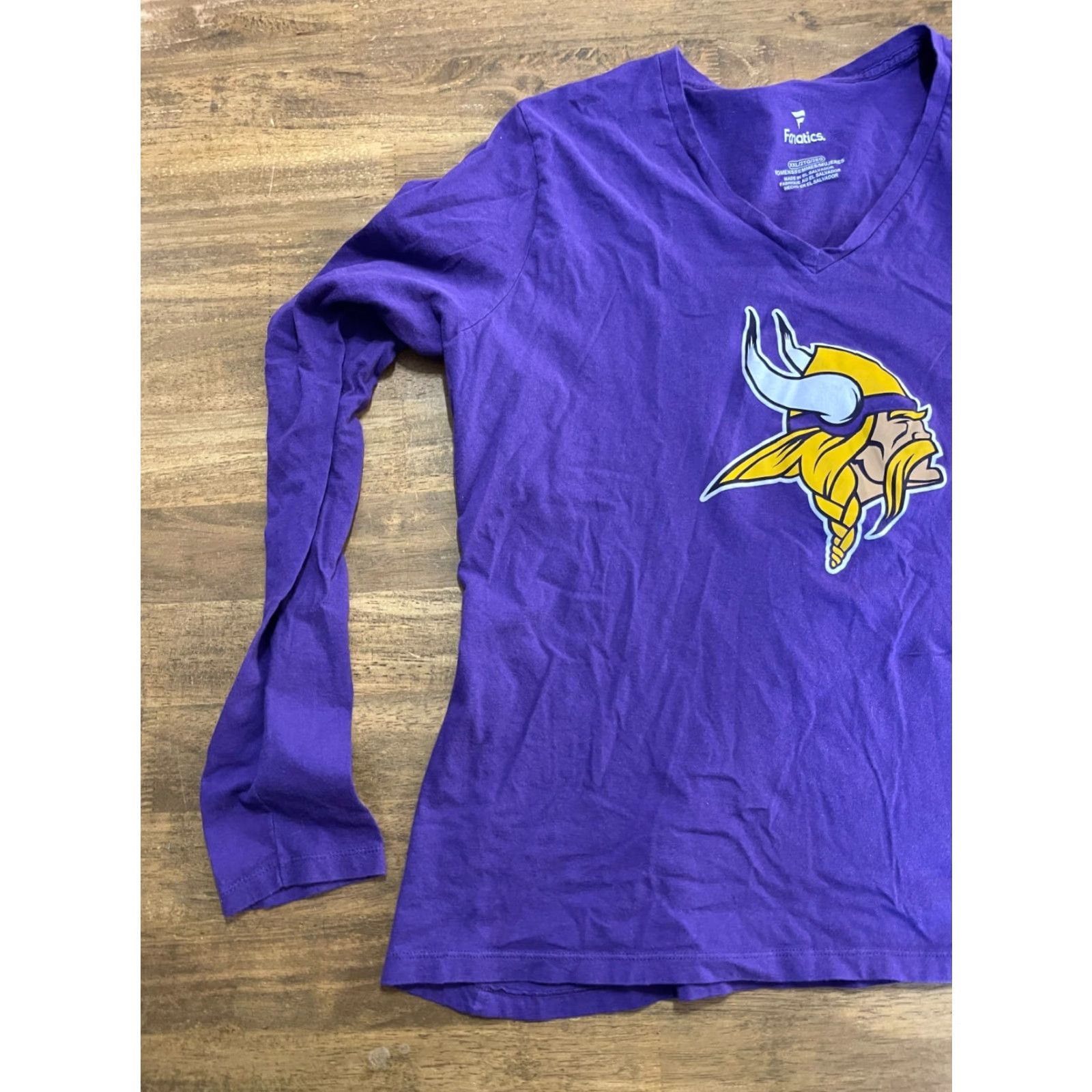 Vintage Fanatics Shirt Minnesota Vikings Long Sleeve V-neck Women’s XXL Purple Shirt Size XXL / US 16-18 / IT 52-54 - 3 Thumbnail