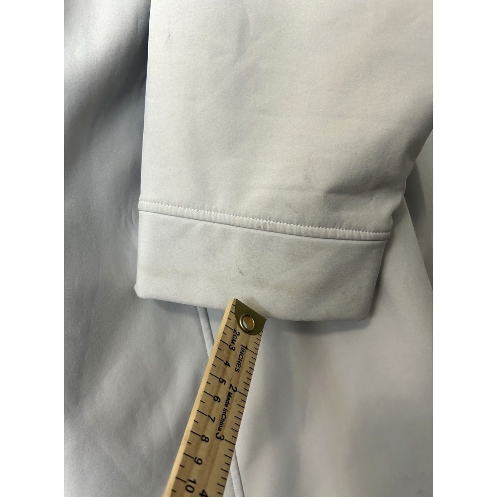 Vintage Ulla Popken Hooded Softshell Rain Jacket Plus Size 32/34 Beige Grey Zip Pockets Windproof Water Resistant Lined Coat Women Size XXS / US 00 / IT 34 - 5 Thumbnail