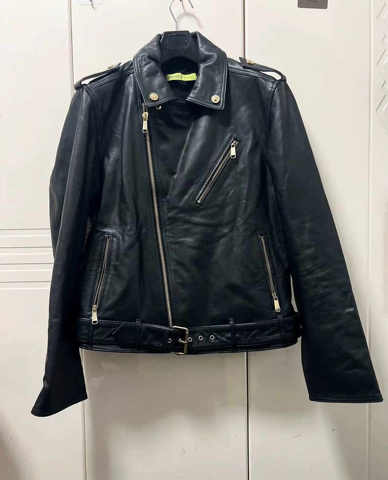 Versace Calf leather jacket