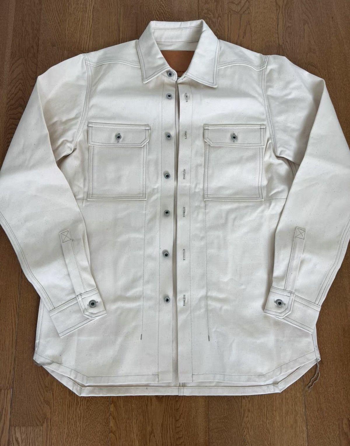 Rick Owens Rick Owens off-white denim two-pocket jacke Size US L / EU 52-54 / 3 - 1 Thumbnail