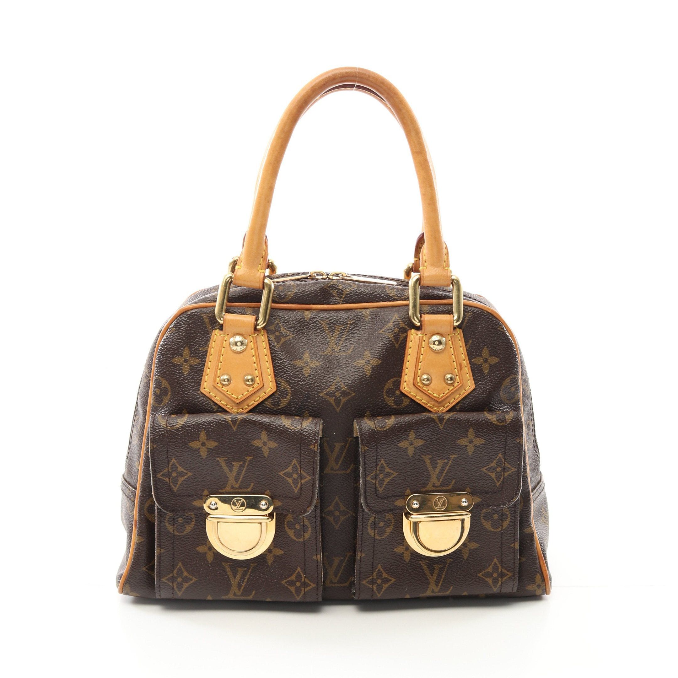 Louis Vuitton Louis Vuitton Manhattan Pm Monogram Handbag Leather Brown Size ONE SIZE - 1 Thumbnail