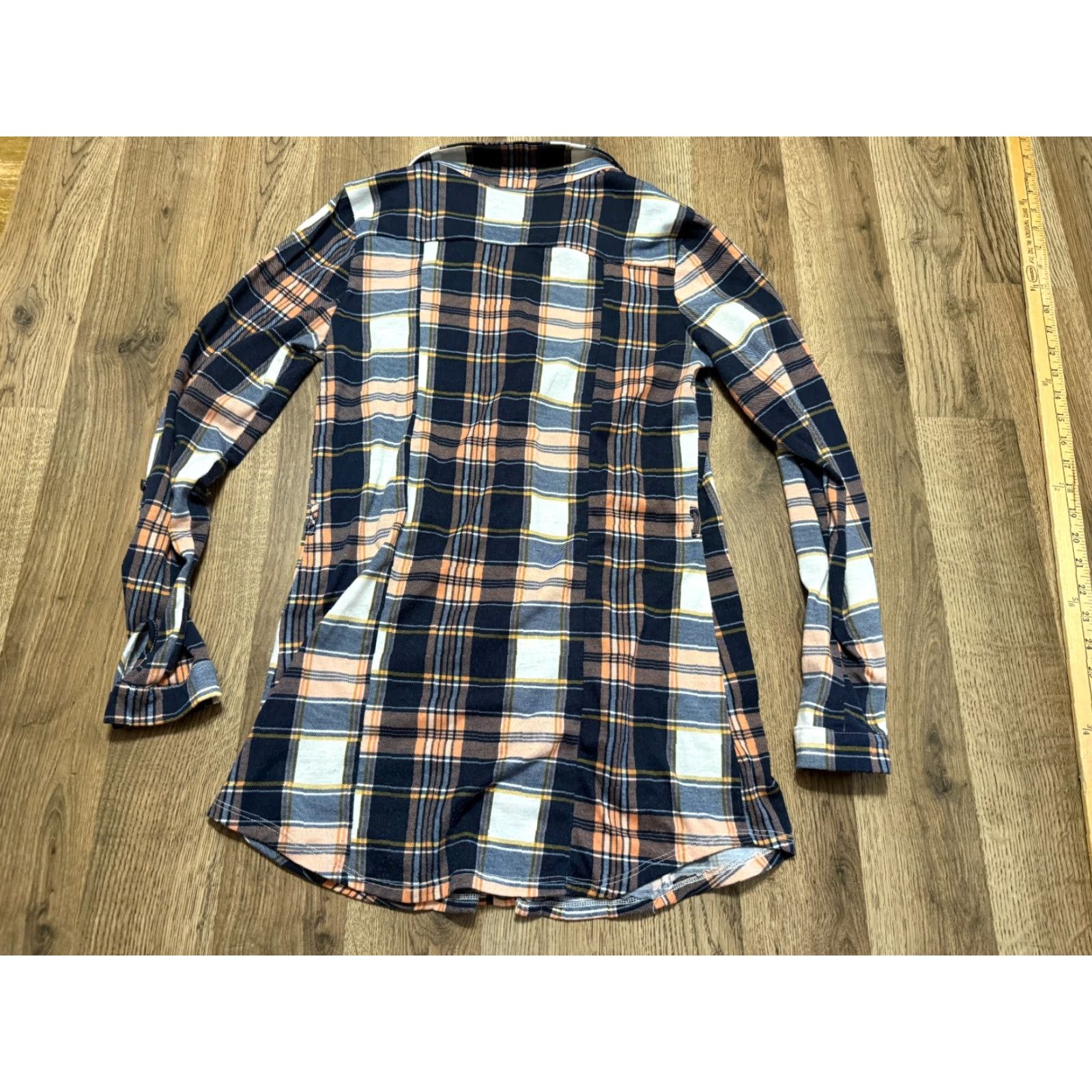 Vintage Impulsive Dress Shirt Women's Medium Blue Pink Plaid Long Sleeve Button Up Size M / US 6-8 / IT 42-44 - 2 Thumbnail