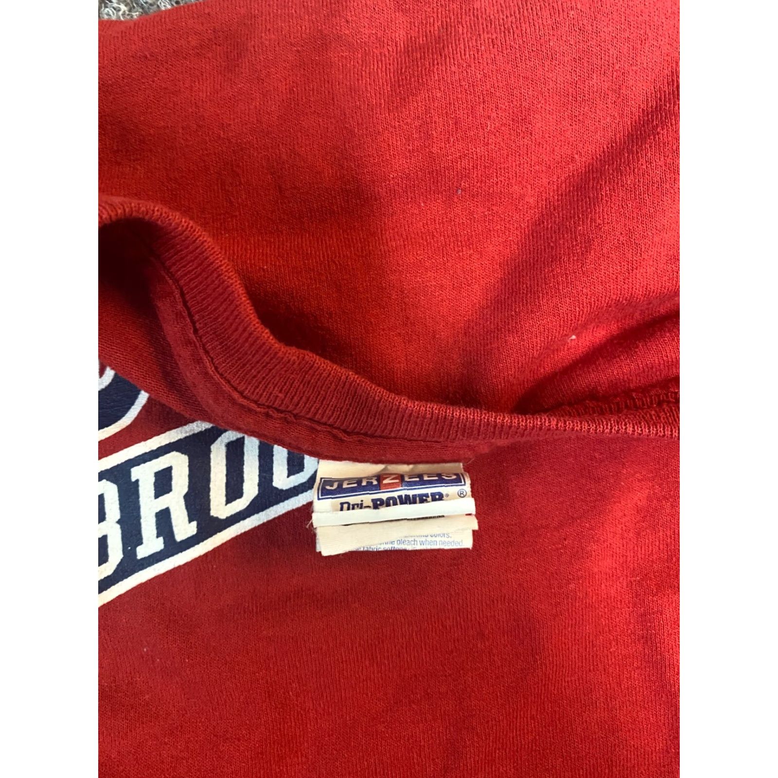 Jerzees Jerzees Little League Mens T-Shirt S Crew Neck Short Sleeve Red Cotton Size US S / EU 44-46 / 1 - 6 Thumbnail