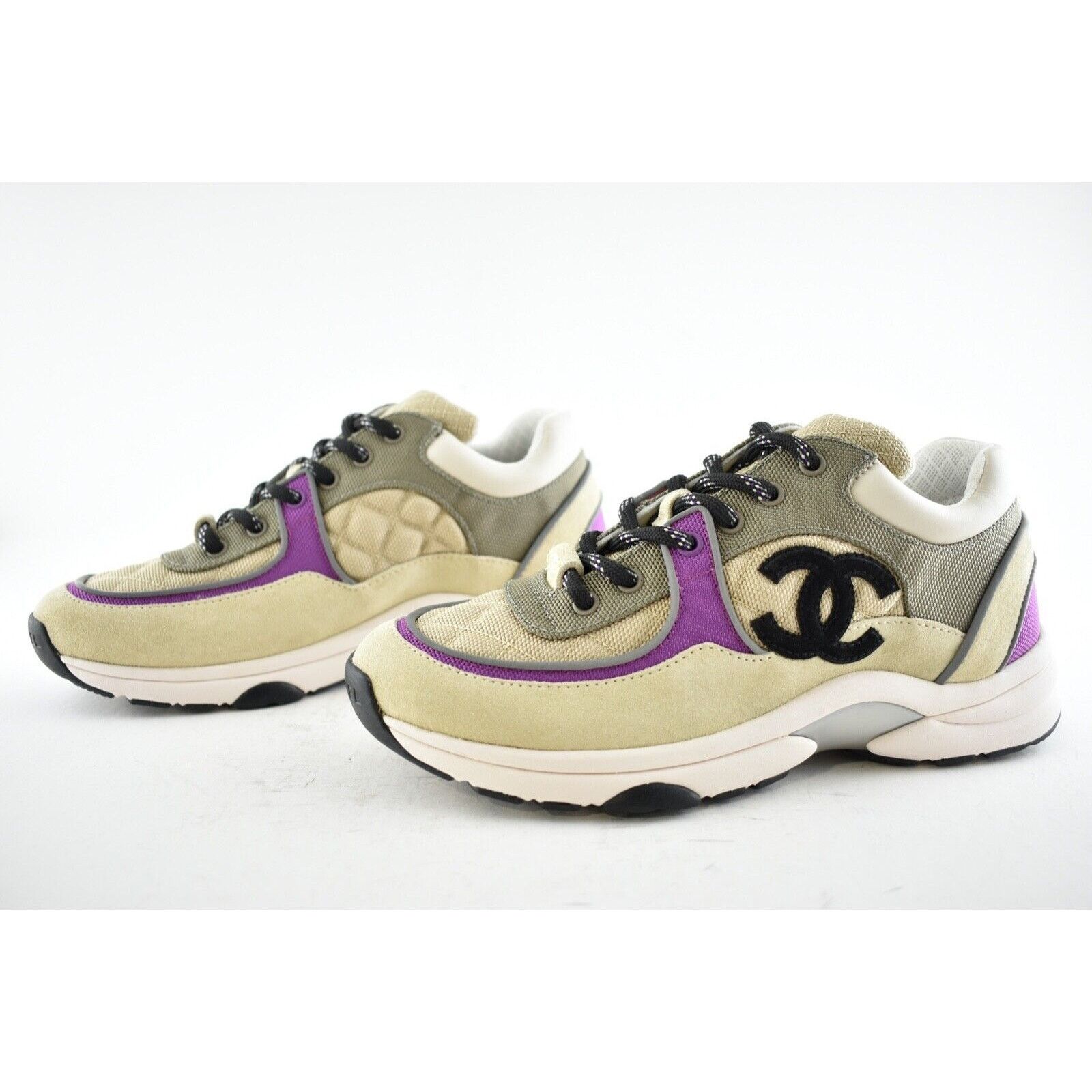 Chanel 21B CC Logo Tie Flat Runner Trainer Sneaker 40.5 Size US 10.5 / IT 40.5 - 9 Thumbnail
