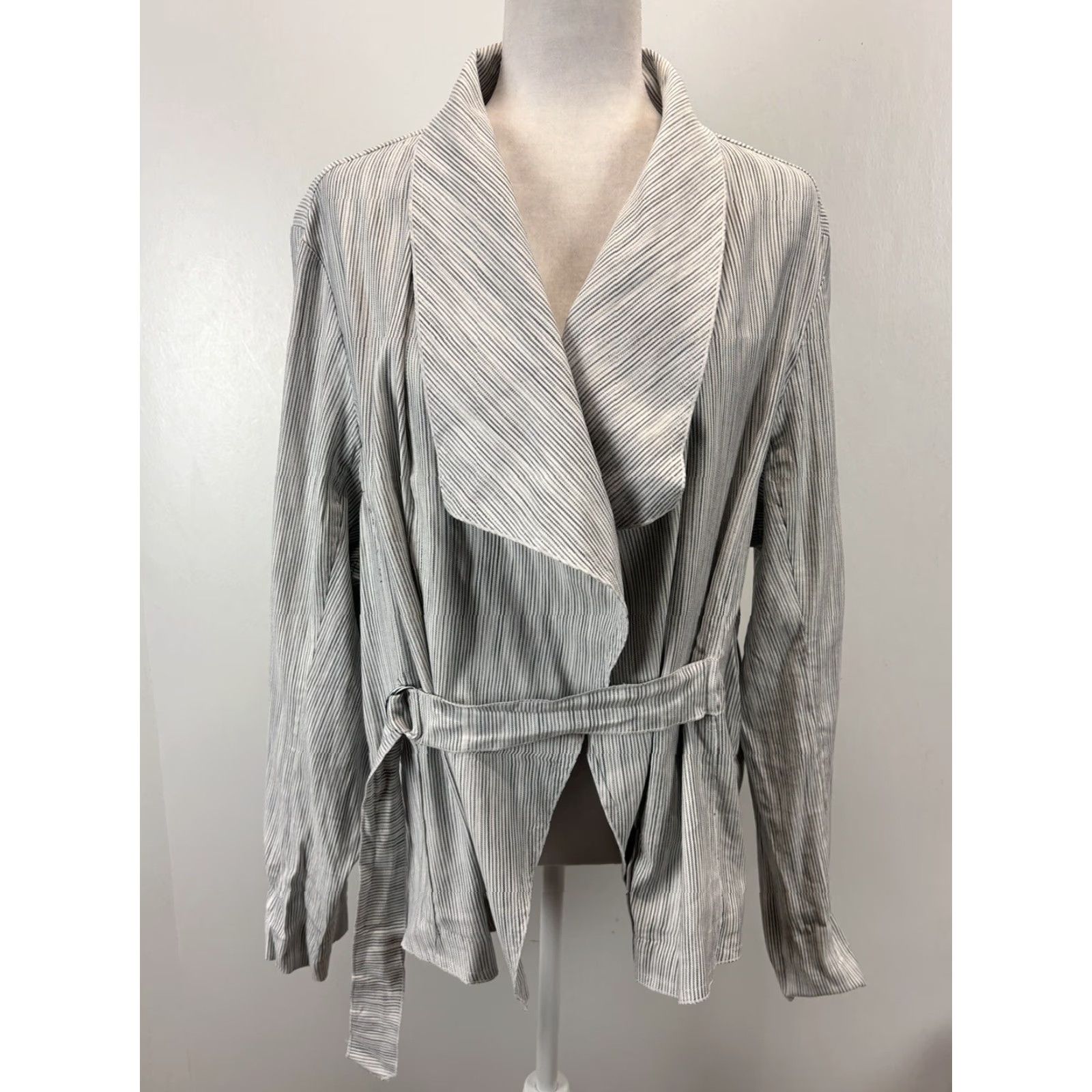 Vintage Lane Bryant Waterfall Jacket 22 Plus Striped Stretch Women’s Size 3XL / US 20-22 - 2 Thumbnail