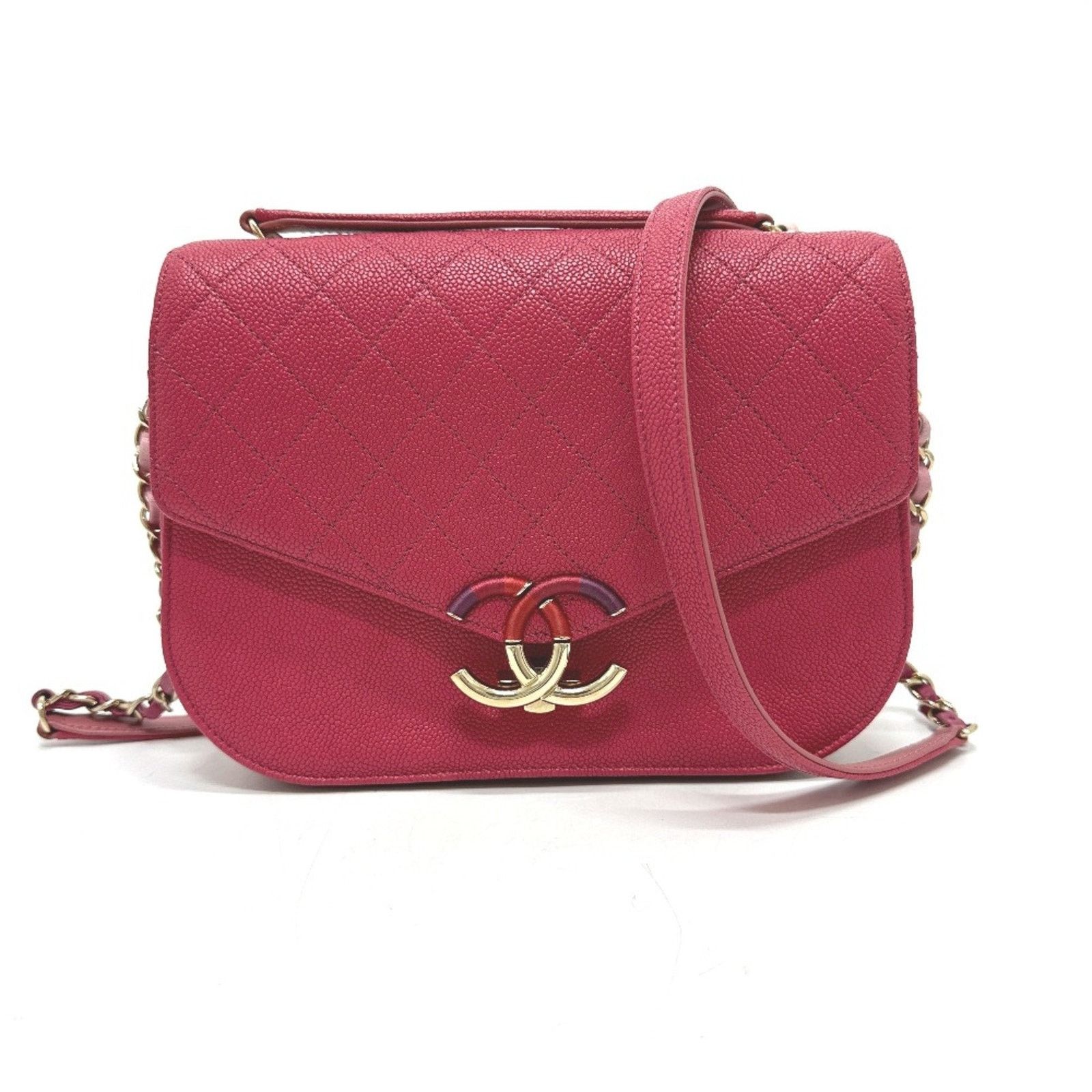 Chanel Chanel 19 Shoulder Bag Pink Caviar Leather