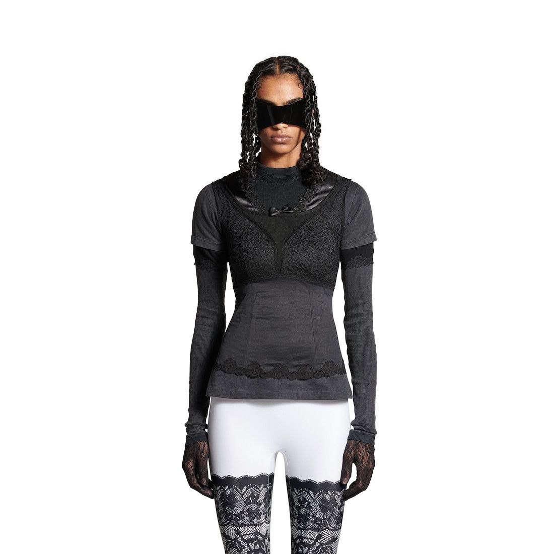 Balenciaga o1tr1nto0426 Layered Top in Black Size L / US 10 / IT 46 - 5 Thumbnail